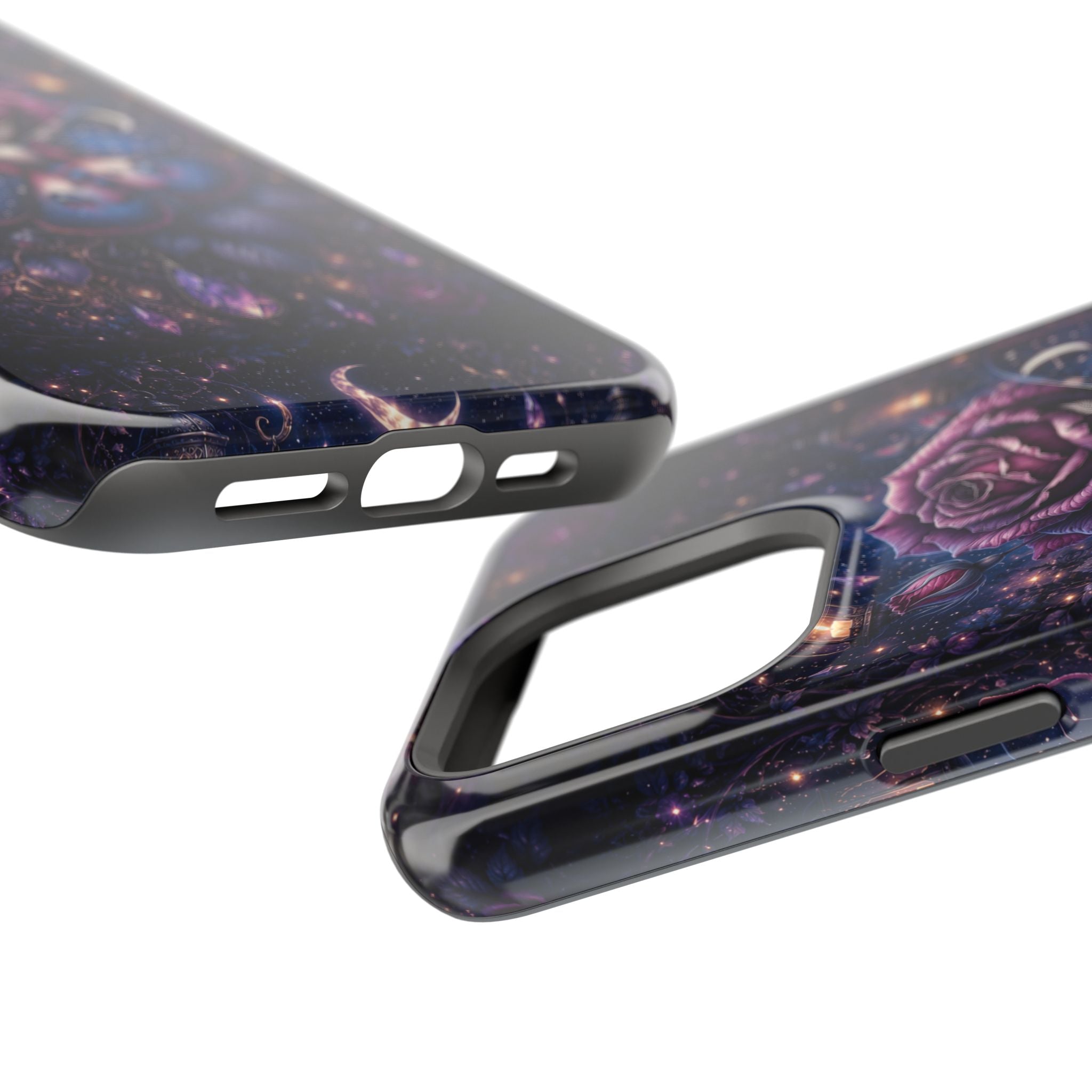 Mystical Rose & Moth Phone Case – Floral MagSafe-Compatible Cover