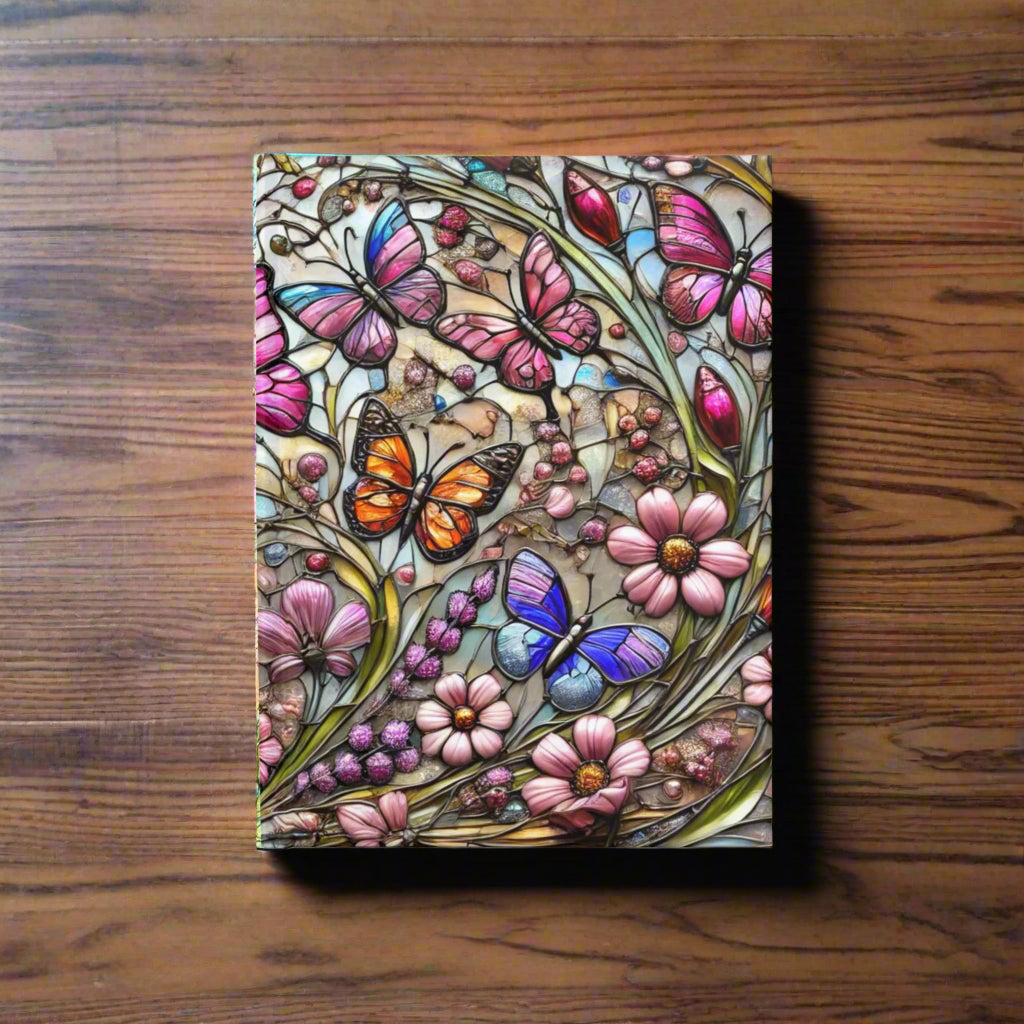Butterfly Blossom Journal - Floral Notebook, Nature Lover Gift, Writing Journal, Butterfly Art, Stationery