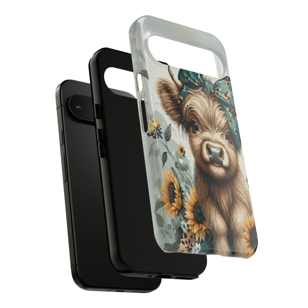 Adorable Cow Phone Case – Floral Farmhouse Design, Cute Animal Lover Gift