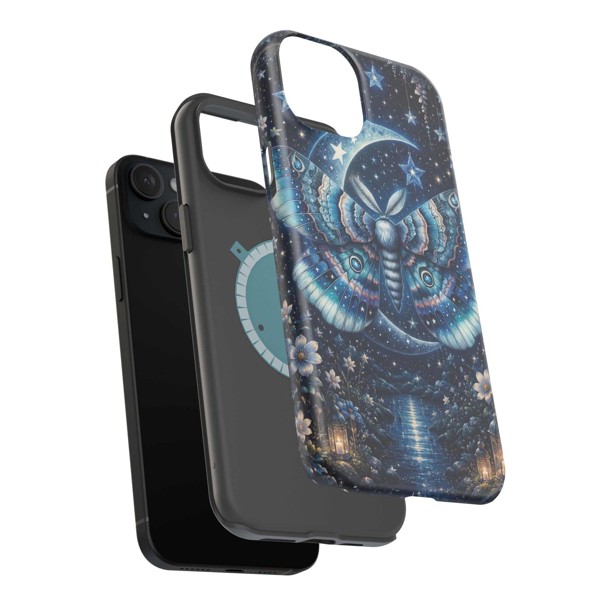 Mystic Moth Moon Phone Case – Night Sky MagSafe-Compatible Cover