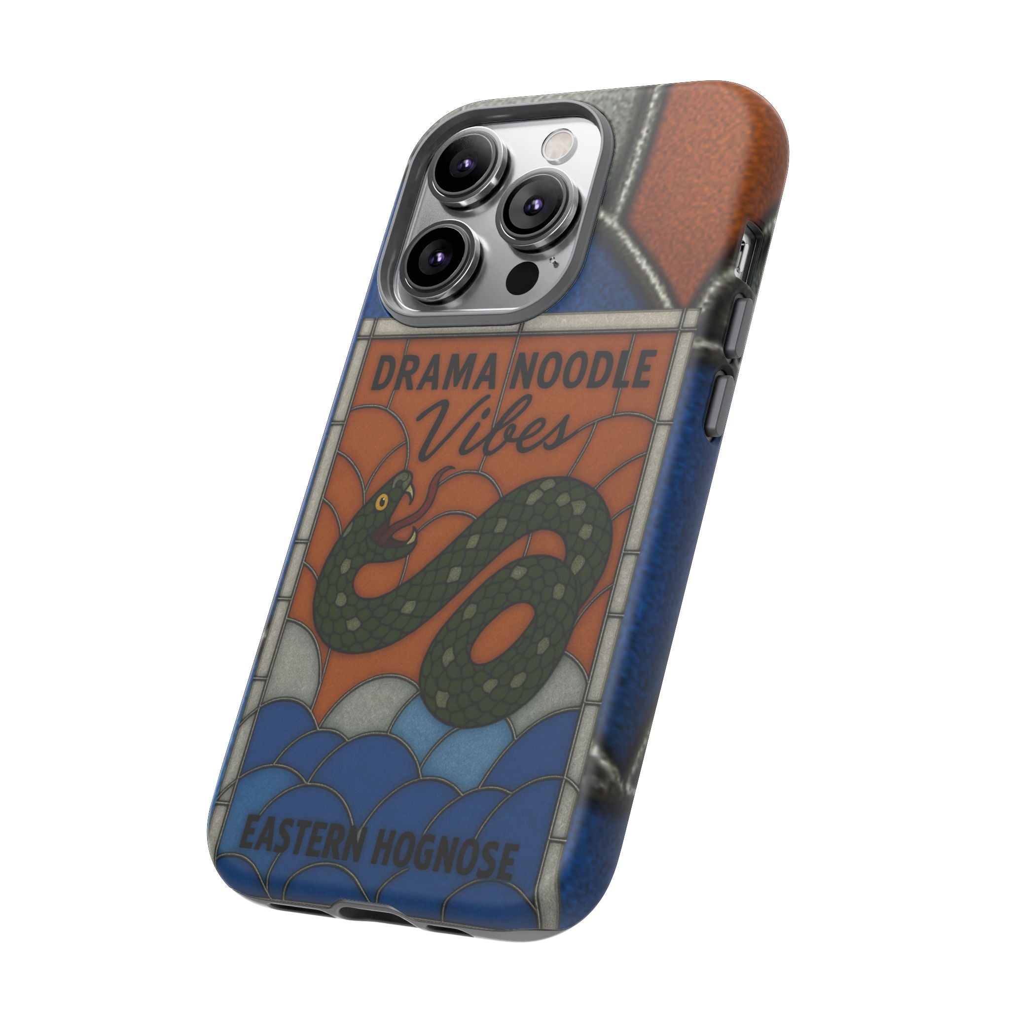 Stained Glass Snake Phone Case – Vibrant Drama Noodle Aesthetic Cover