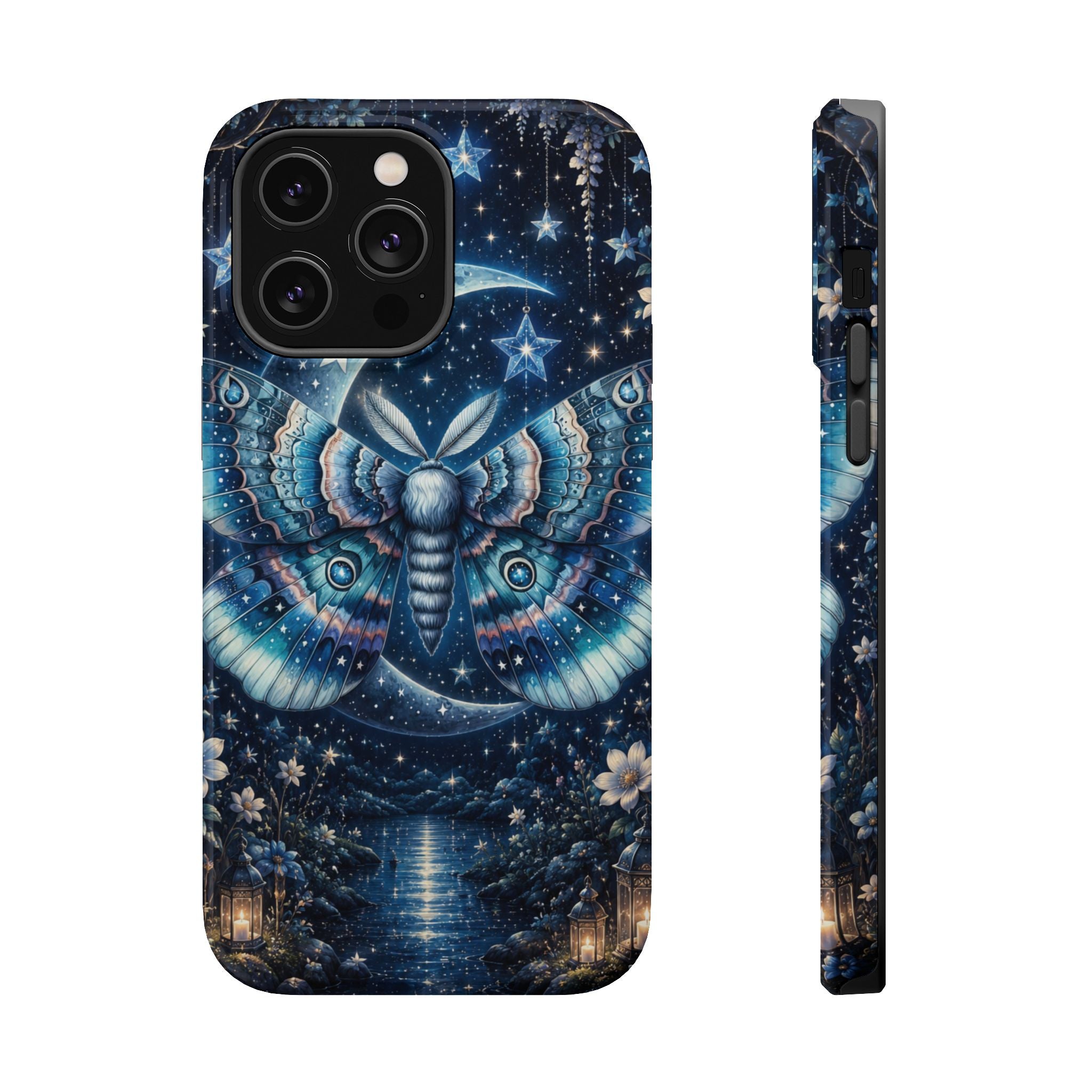 Mystic Moth Moon Phone Case – Night Sky MagSafe-Compatible Cover