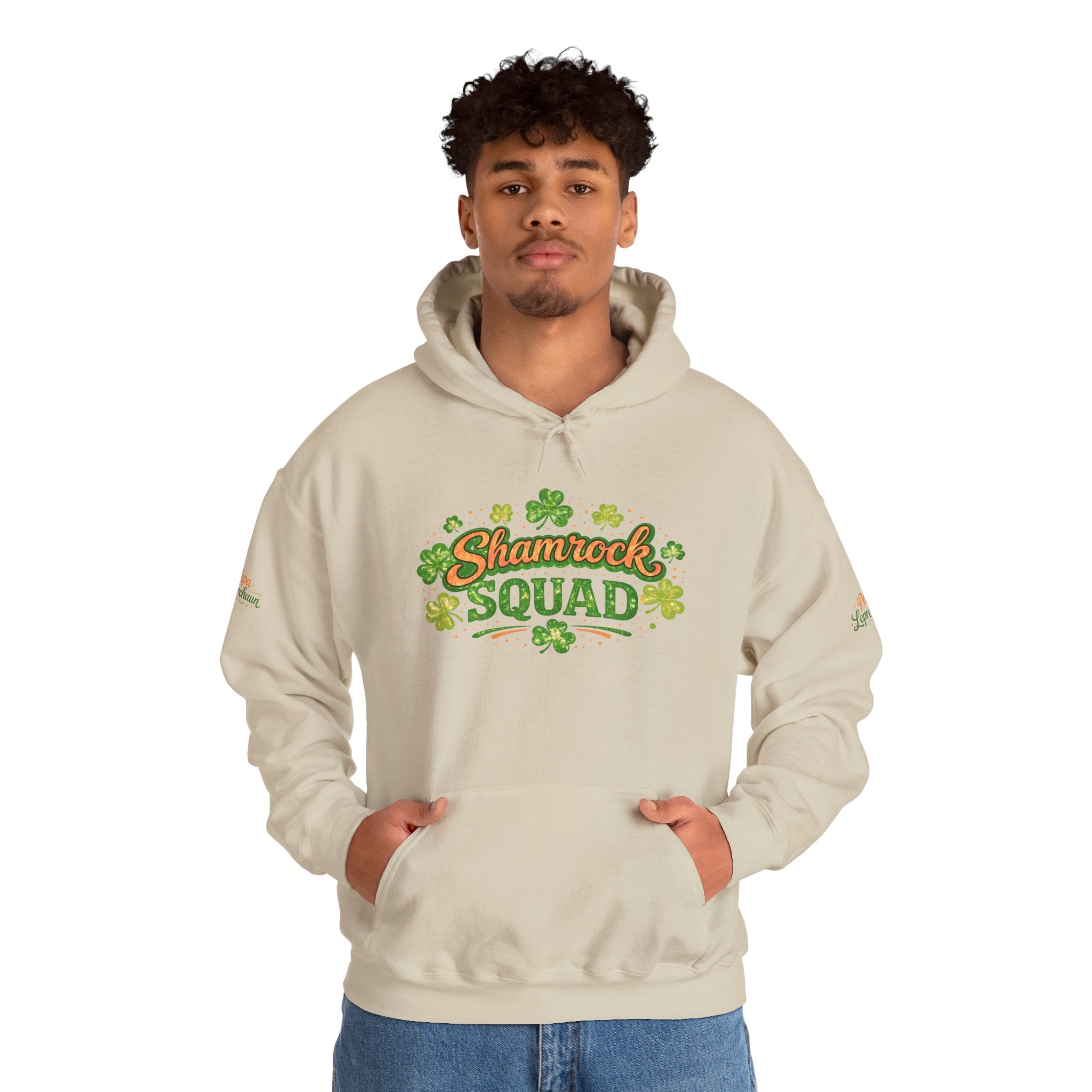 Papa Leprechaun Shamrock Squad Hoodie — St. Patrick’s Day Green Clover Sweatshirt