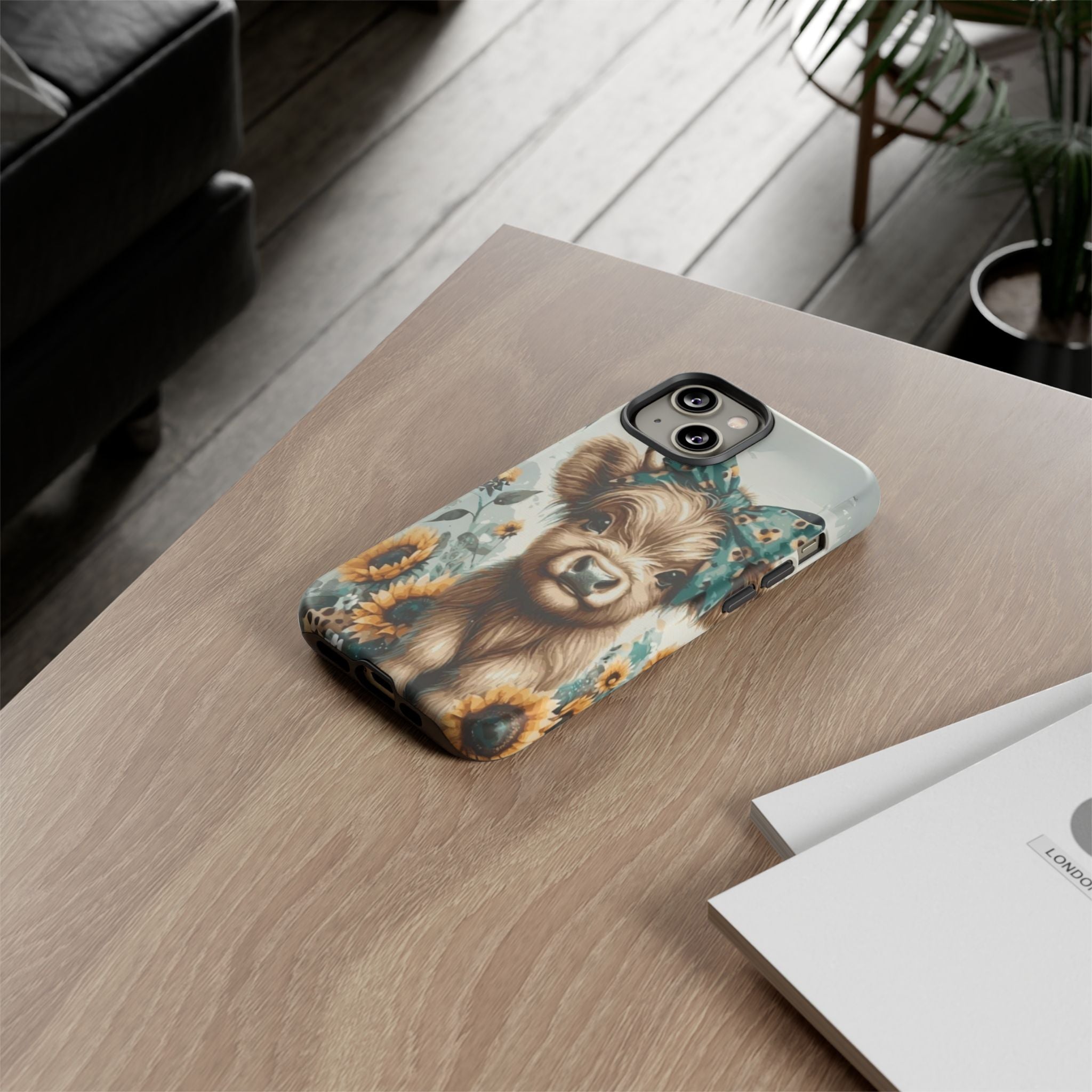 Adorable Cow Phone Case – Floral Farmhouse Design, Cute Animal Lover Gift