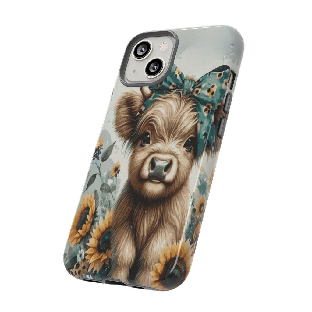 Adorable Cow Phone Case – Floral Farmhouse Design, Cute Animal Lover Gift