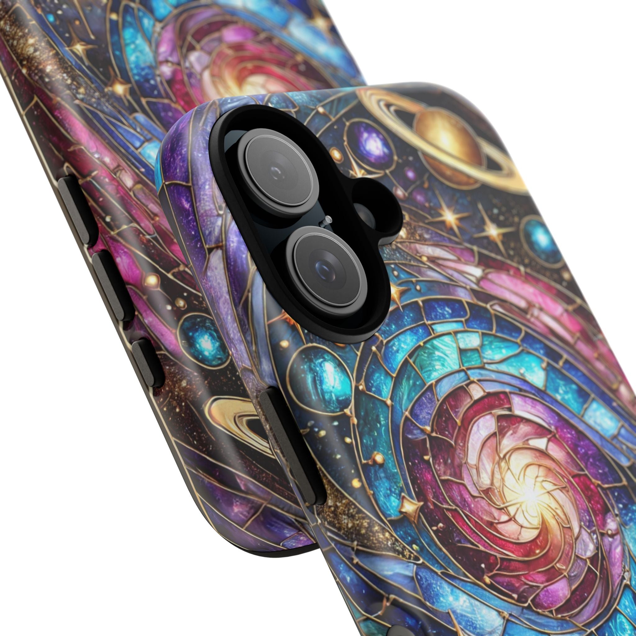 Galaxy Swirl Stained Glass Phone Case – Cosmic Celestial Cover
