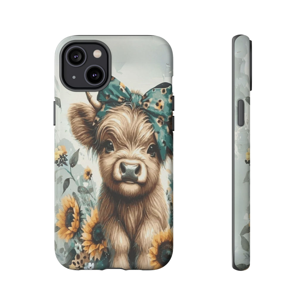 Adorable Cow Phone Case – Floral Farmhouse Design, Cute Animal Lover Gift