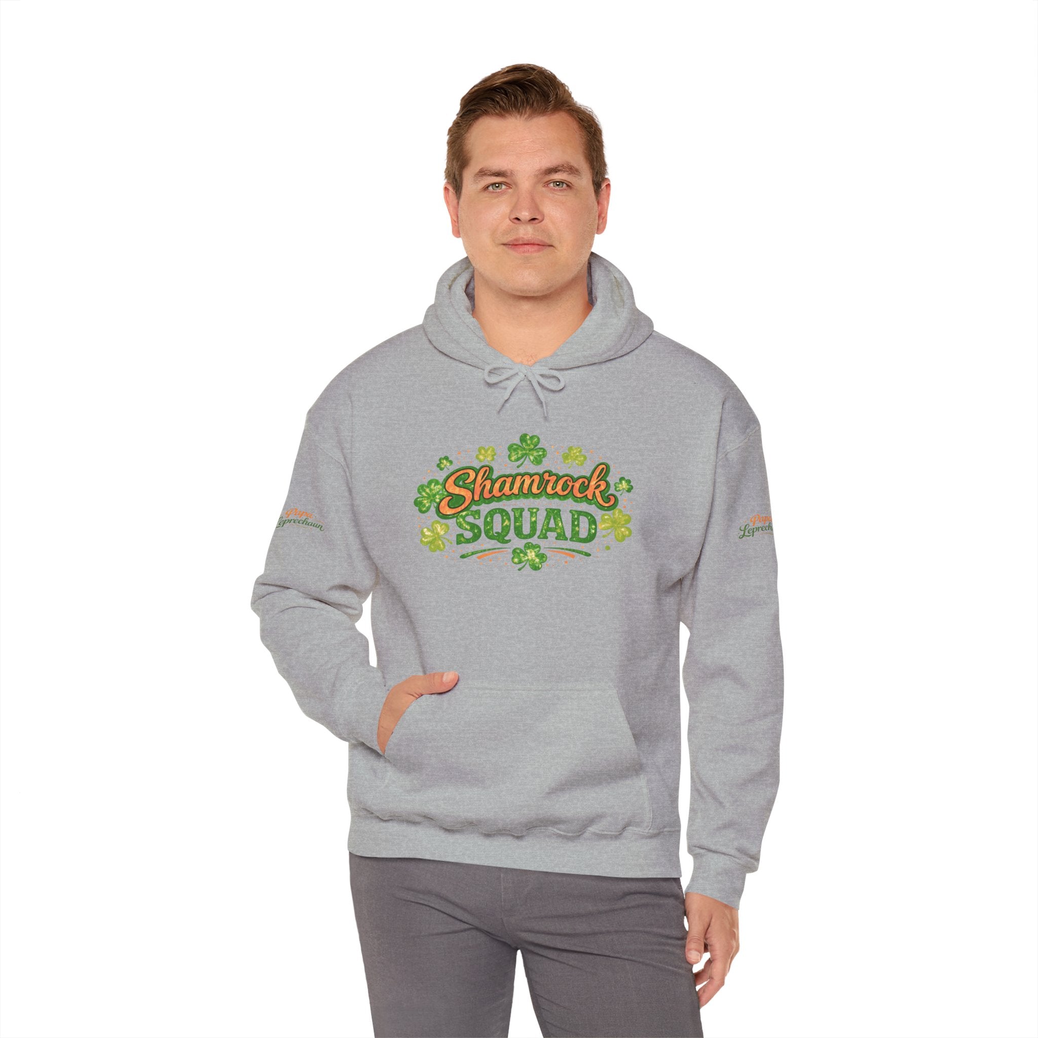 Papa Leprechaun Shamrock Squad Hoodie — St. Patrick’s Day Green Clover Sweatshirt