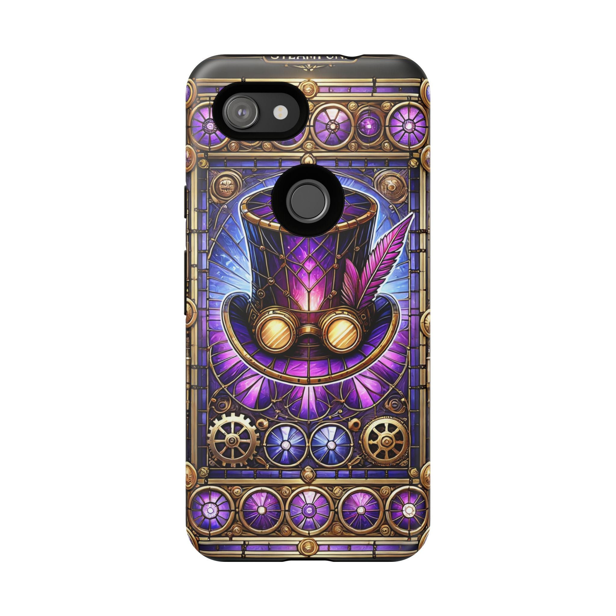 Stained Glass Steampunk Android Phone Case – 3D Full-Wrap Protective Cover with TPU Liner