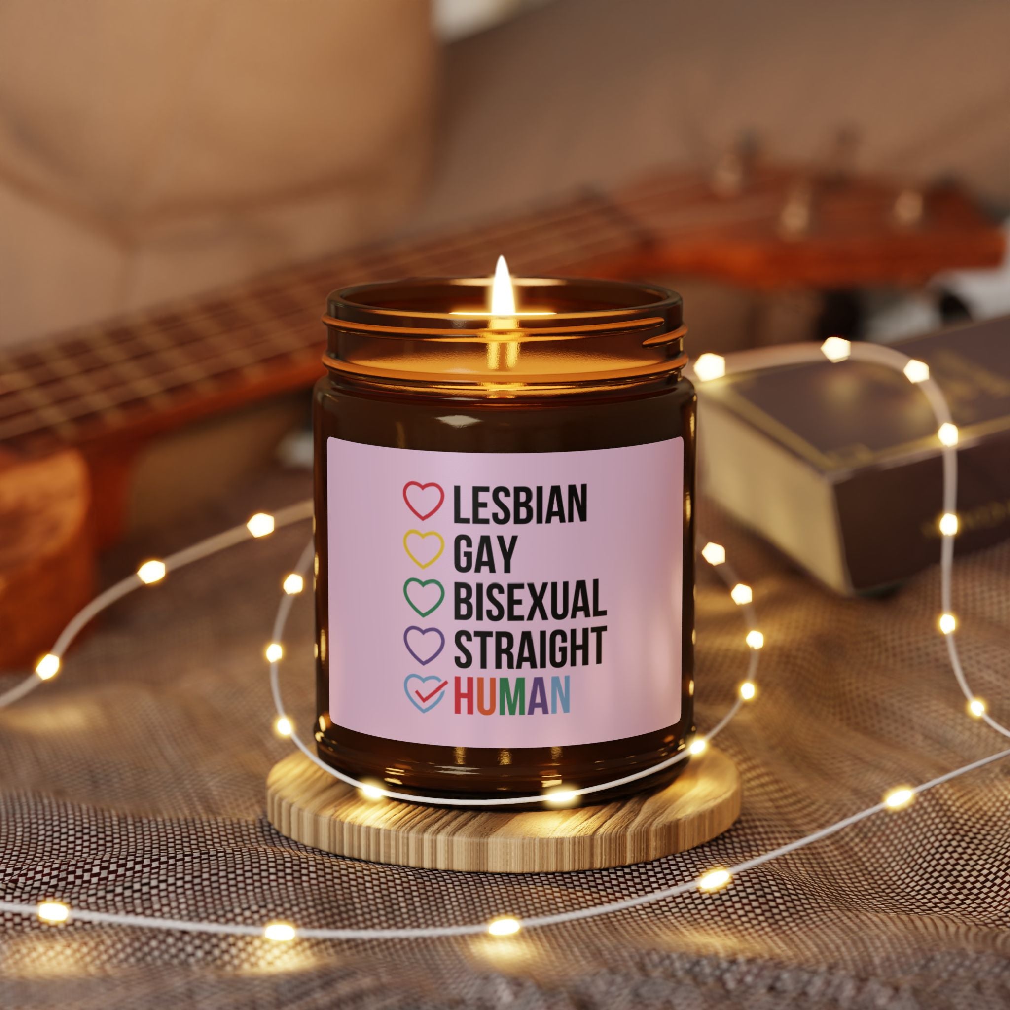 LGBTQ+ Pride Scented Soy Candle, Pride Month Celebration Gift From Daughter Son, Rainbow Pride Decor For Family, Love and Support Grad Gift