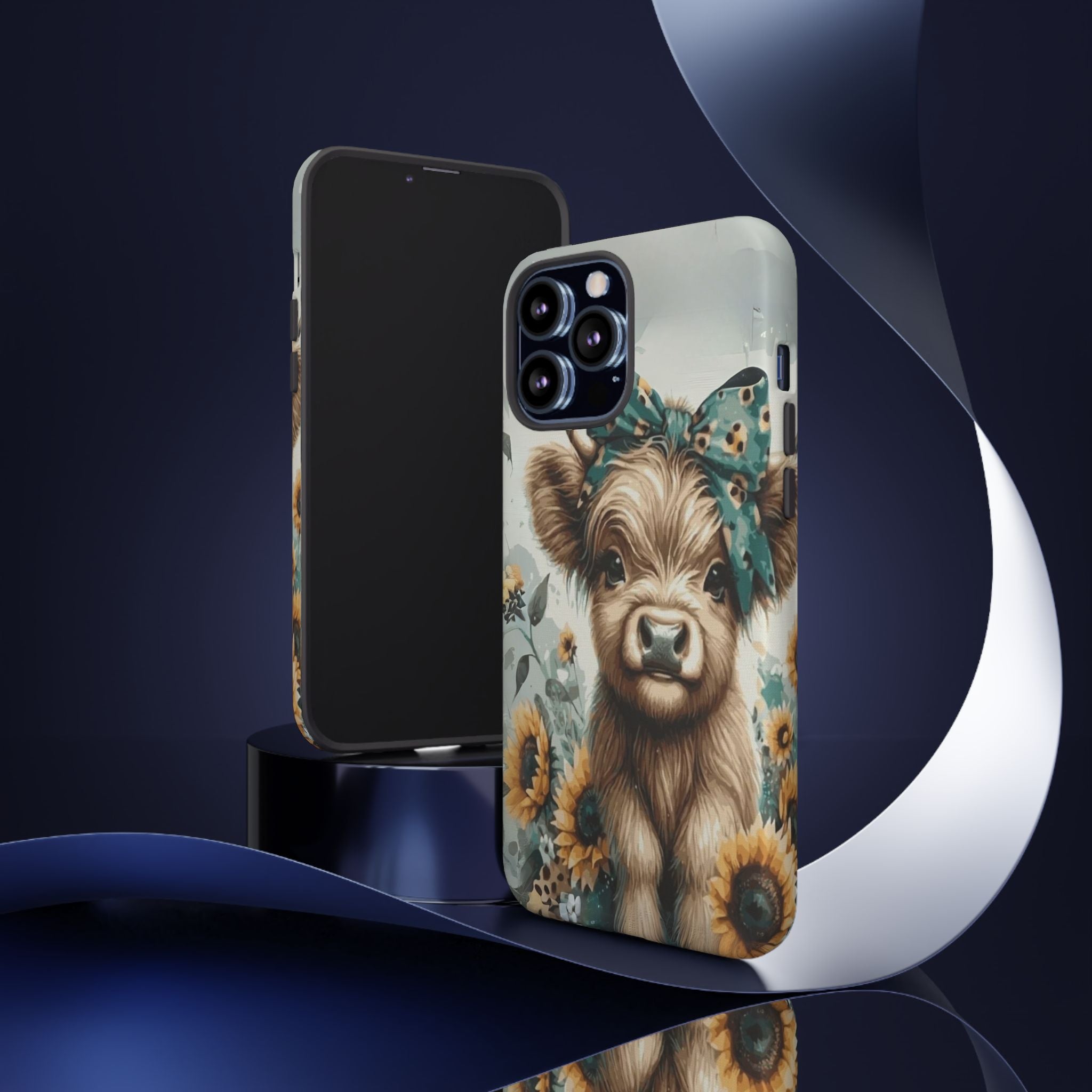 Adorable Cow Phone Case – Floral Farmhouse Design, Cute Animal Lover Gift