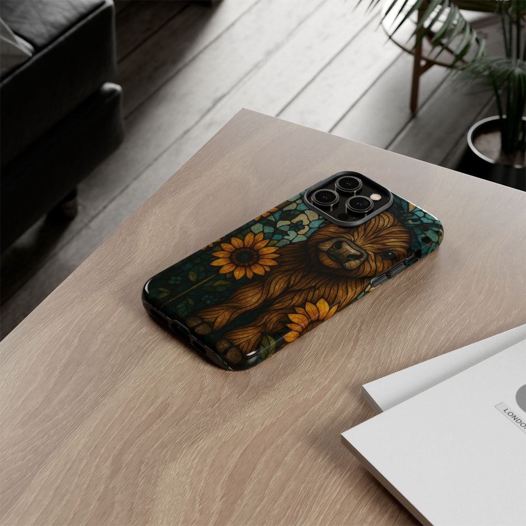 Stained Glass Baby Cow Phone Case – Sunflower Farmhouse Animal Design