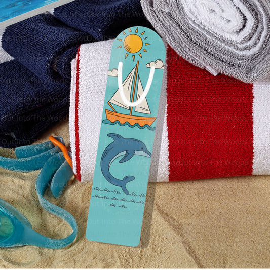 Nautical Dolphin Bookmark | Ocean-Themed Reading Accessory, Sailboat Design, Gifts for Book Lovers, Summer Decor, Literary Gifts