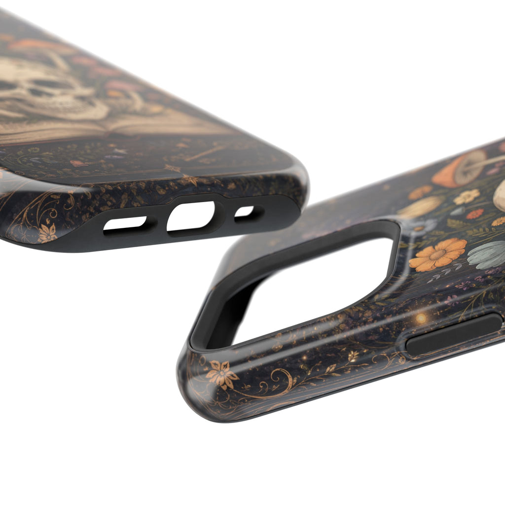 Skull & Mushroom Phone Case – Gothic MagSafe-Compatible Impact-Resistant Case