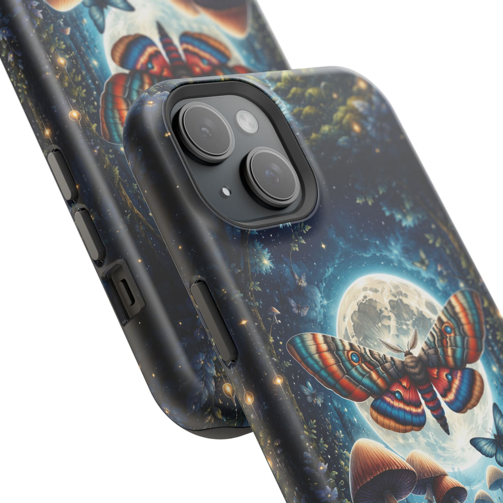 Mystic Moth Moon Phone Case – Whimsical MagSafe-Compatible Cover