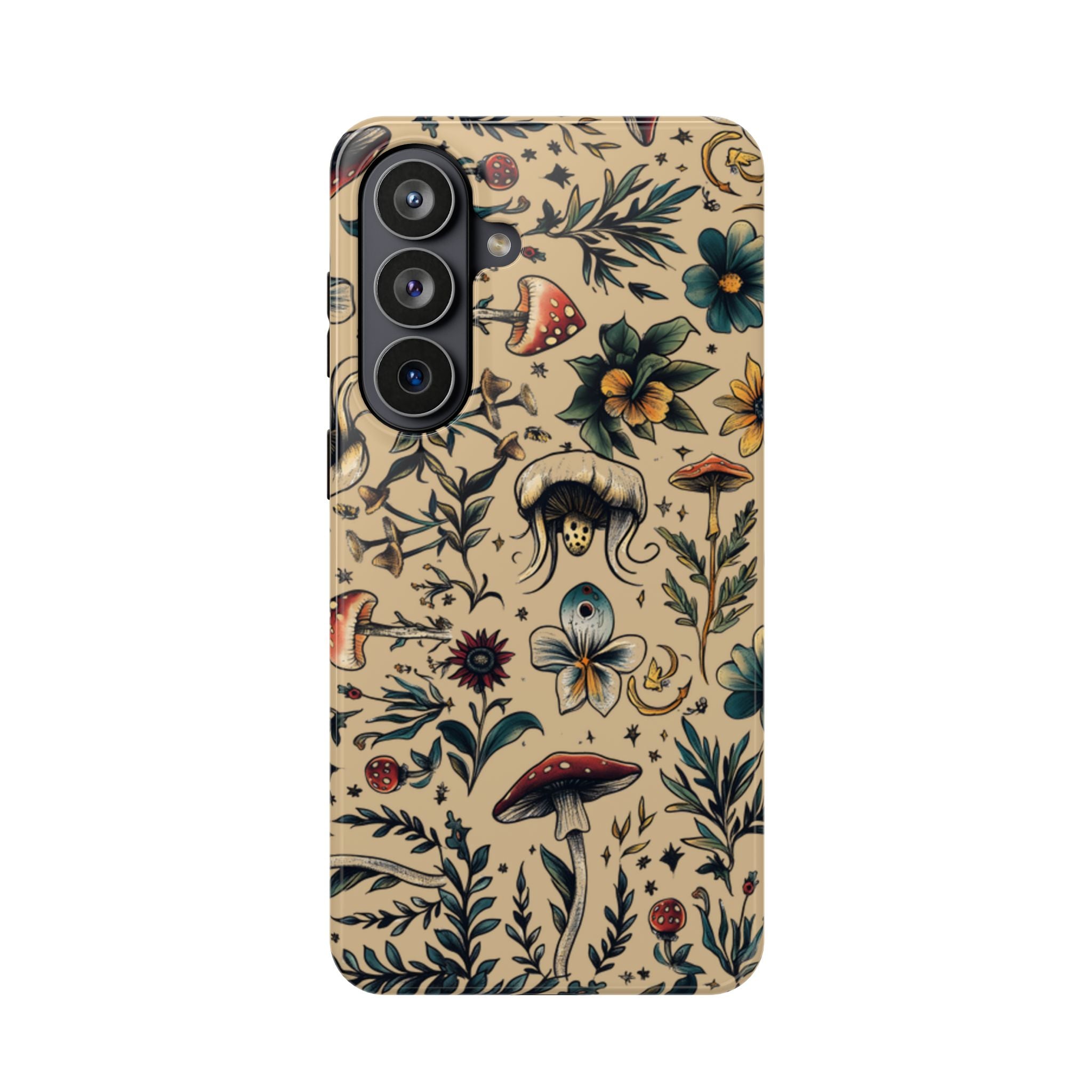 Vintage Botanical Mushroom Phone Case – MagSafe-Compatible Cover
