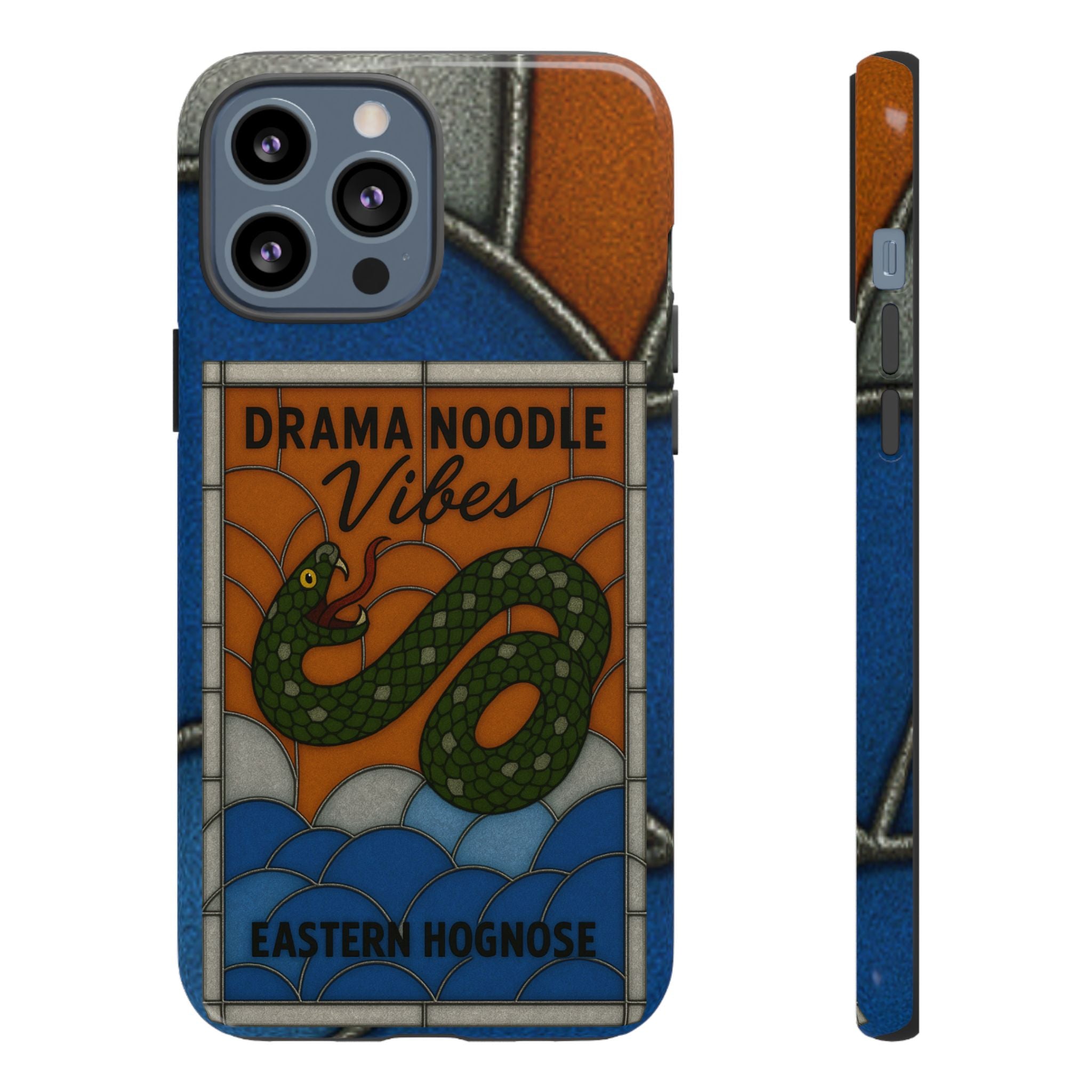 Stained Glass Snake Phone Case – Vibrant Drama Noodle Aesthetic Cover