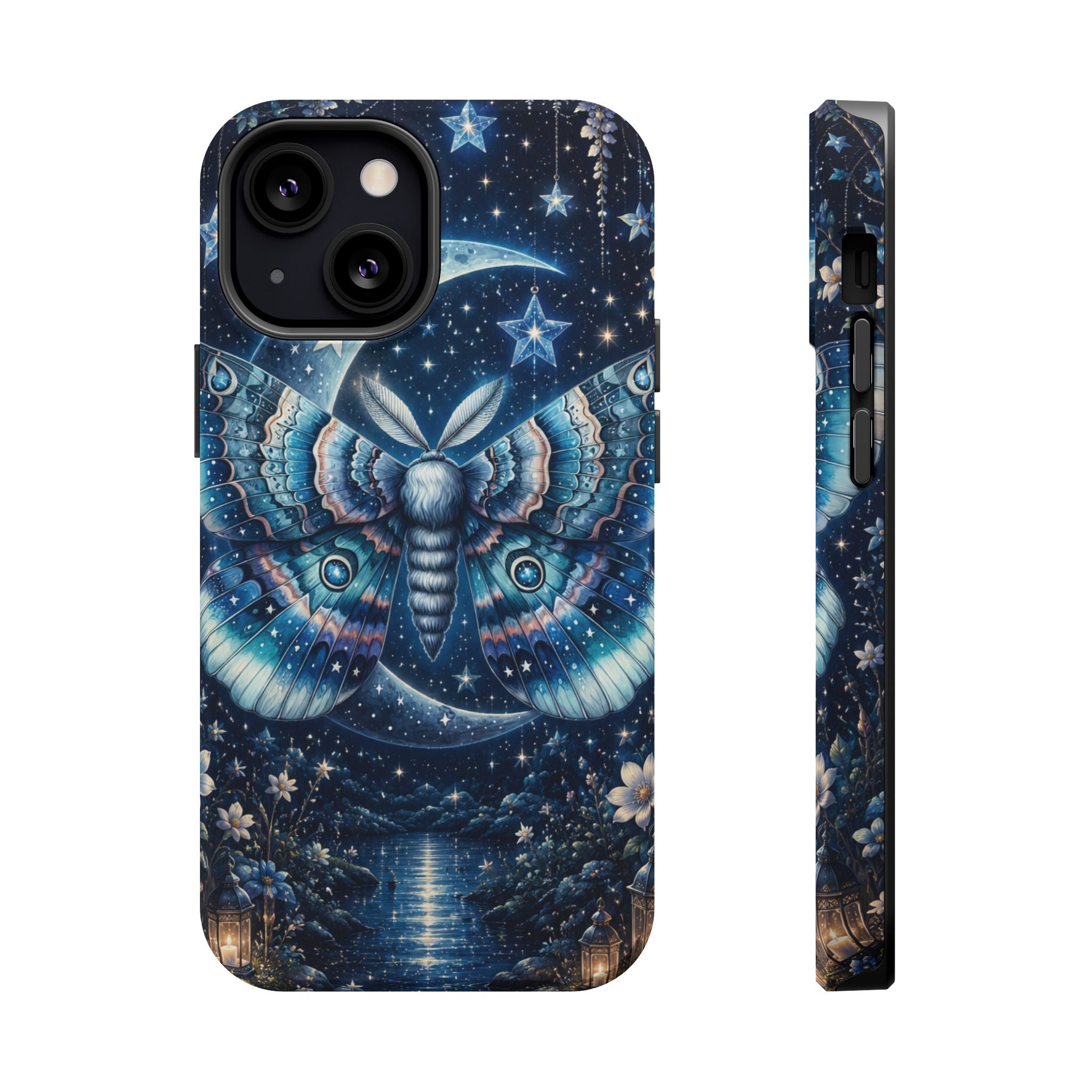 Mystic Moth Moon Phone Case – Night Sky MagSafe-Compatible Cover