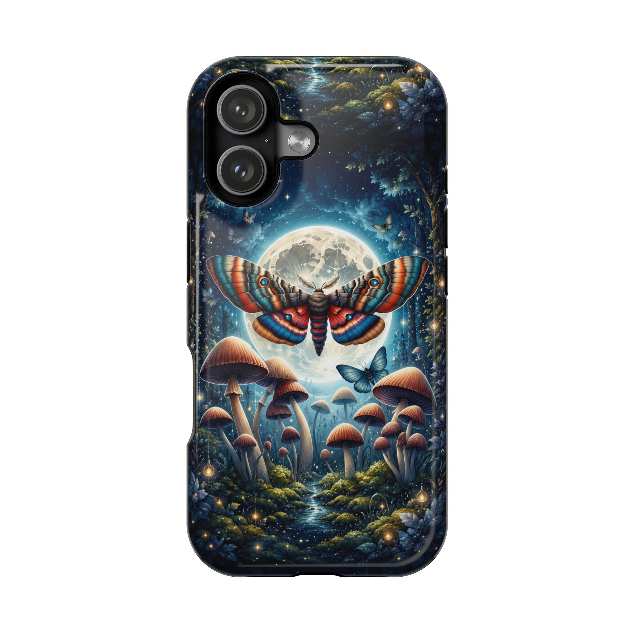 Mystic Moth Moon Phone Case – Whimsical MagSafe-Compatible Cover