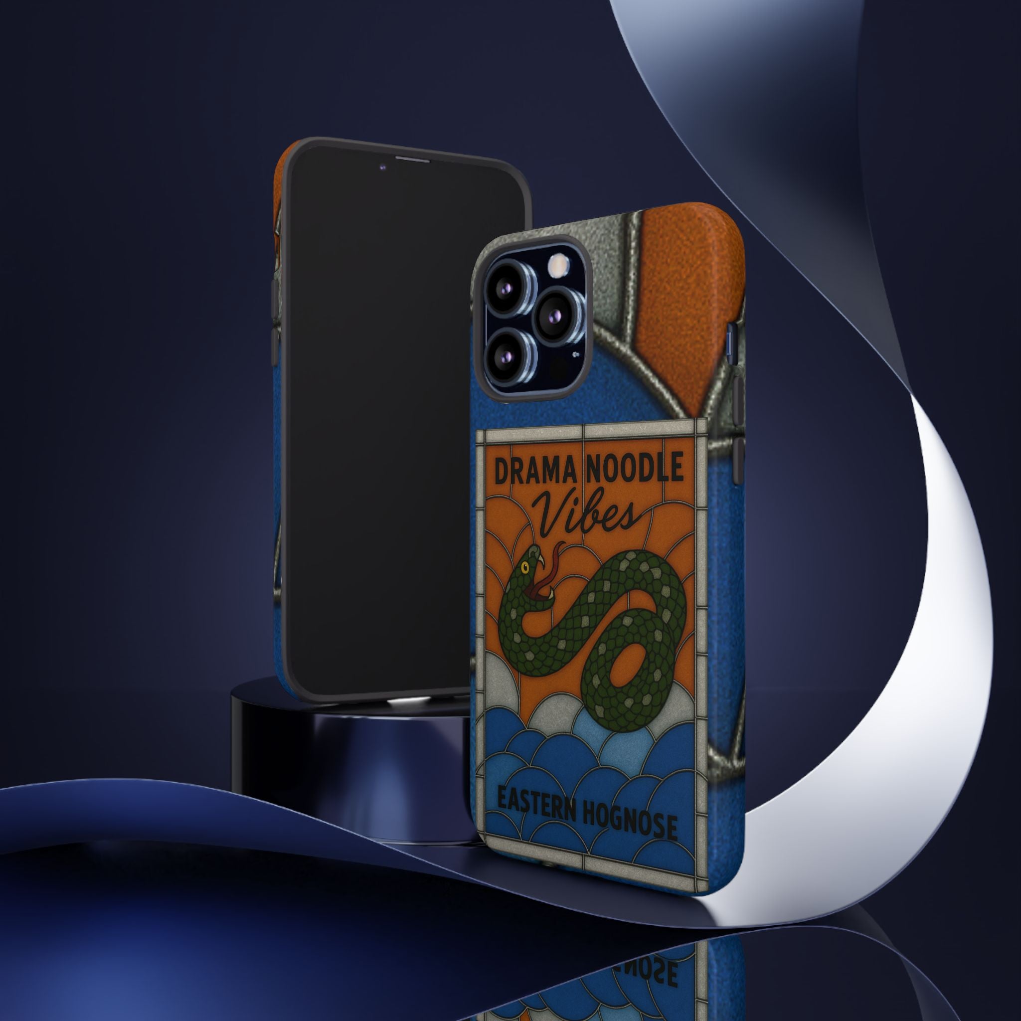 Stained Glass Snake Phone Case – Vibrant Drama Noodle Aesthetic Cover