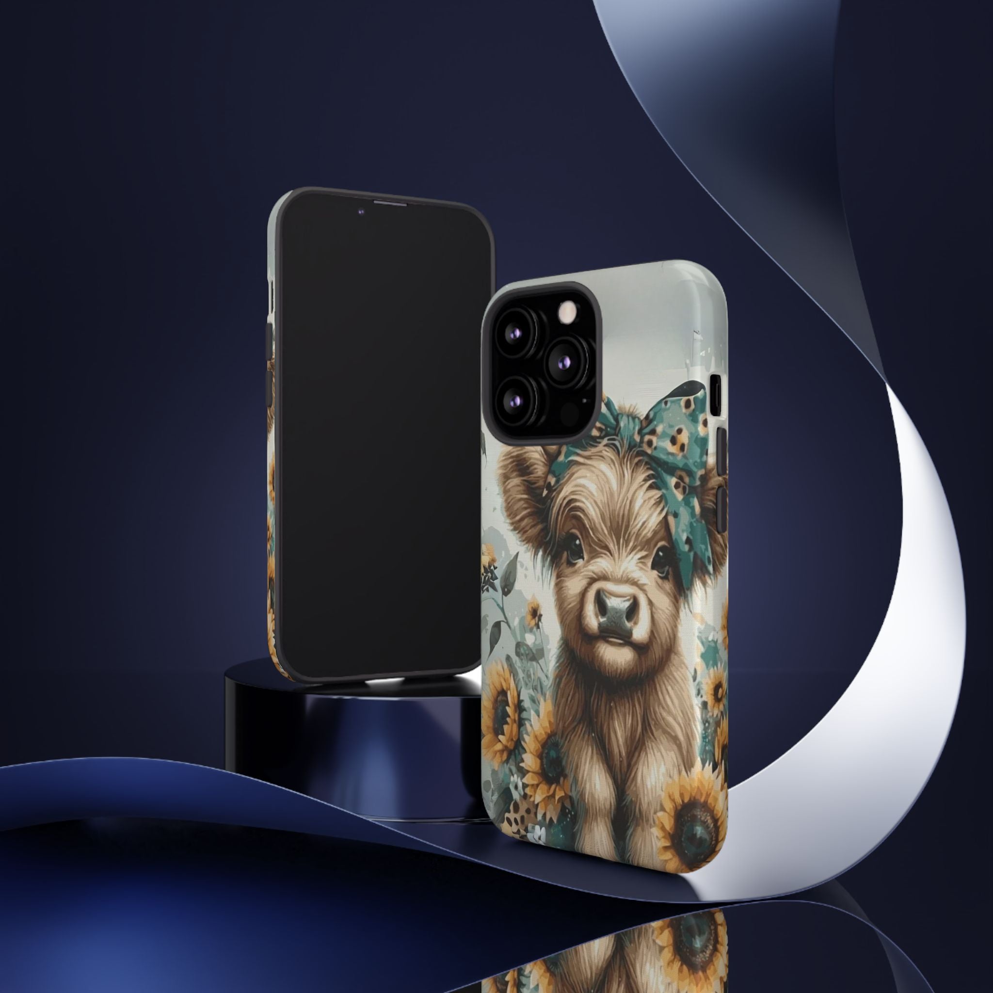 Adorable Cow Phone Case – Floral Farmhouse Design, Cute Animal Lover Gift