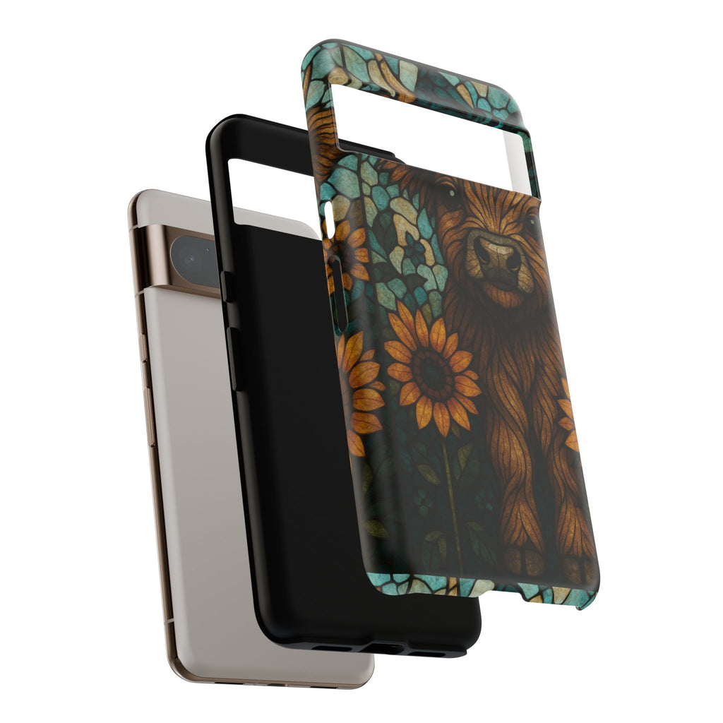 Stained Glass Baby Cow Phone Case – Sunflower Farmhouse Animal Design