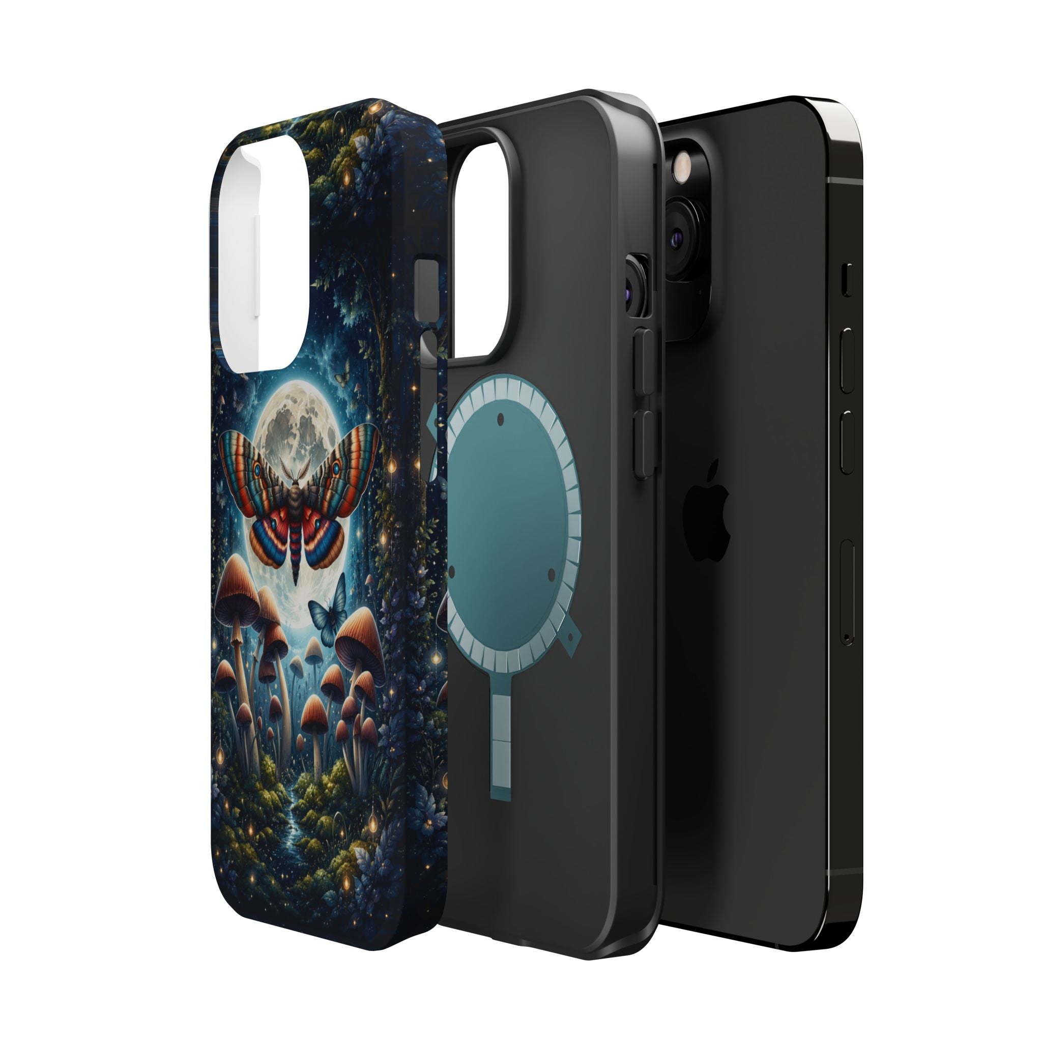 Mystic Moth Moon Phone Case – Whimsical MagSafe-Compatible Cover