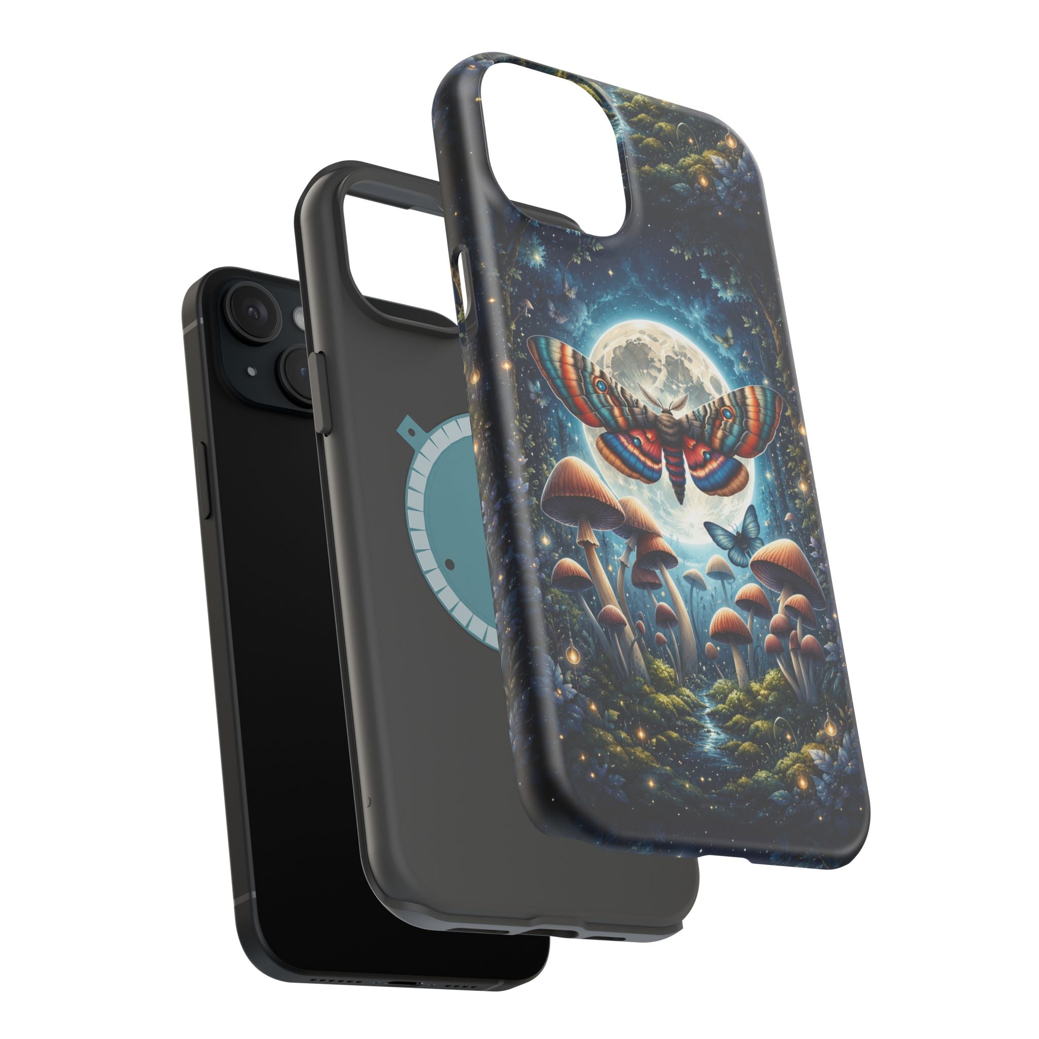 Mystic Moth Moon Phone Case – Whimsical MagSafe-Compatible Cover