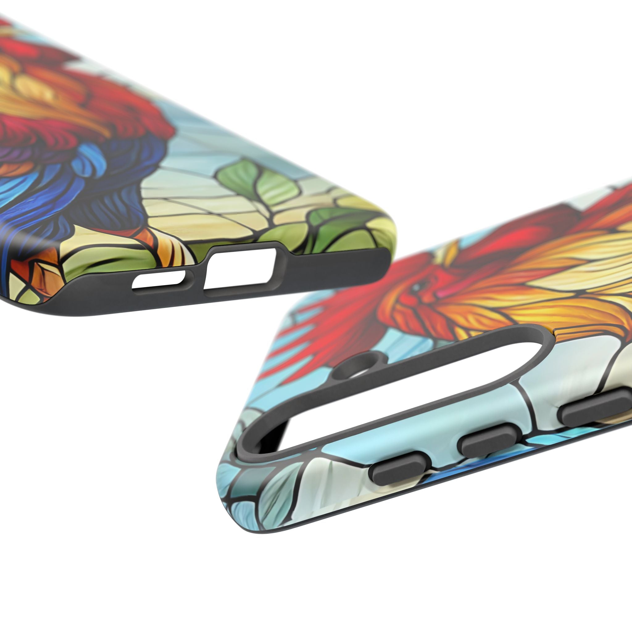 Colorful Stained Glass Rooster Android Case, Tough Protective Phone Cover, Farmhouse Decor Protective Phone Case, Unique Chicken Design
