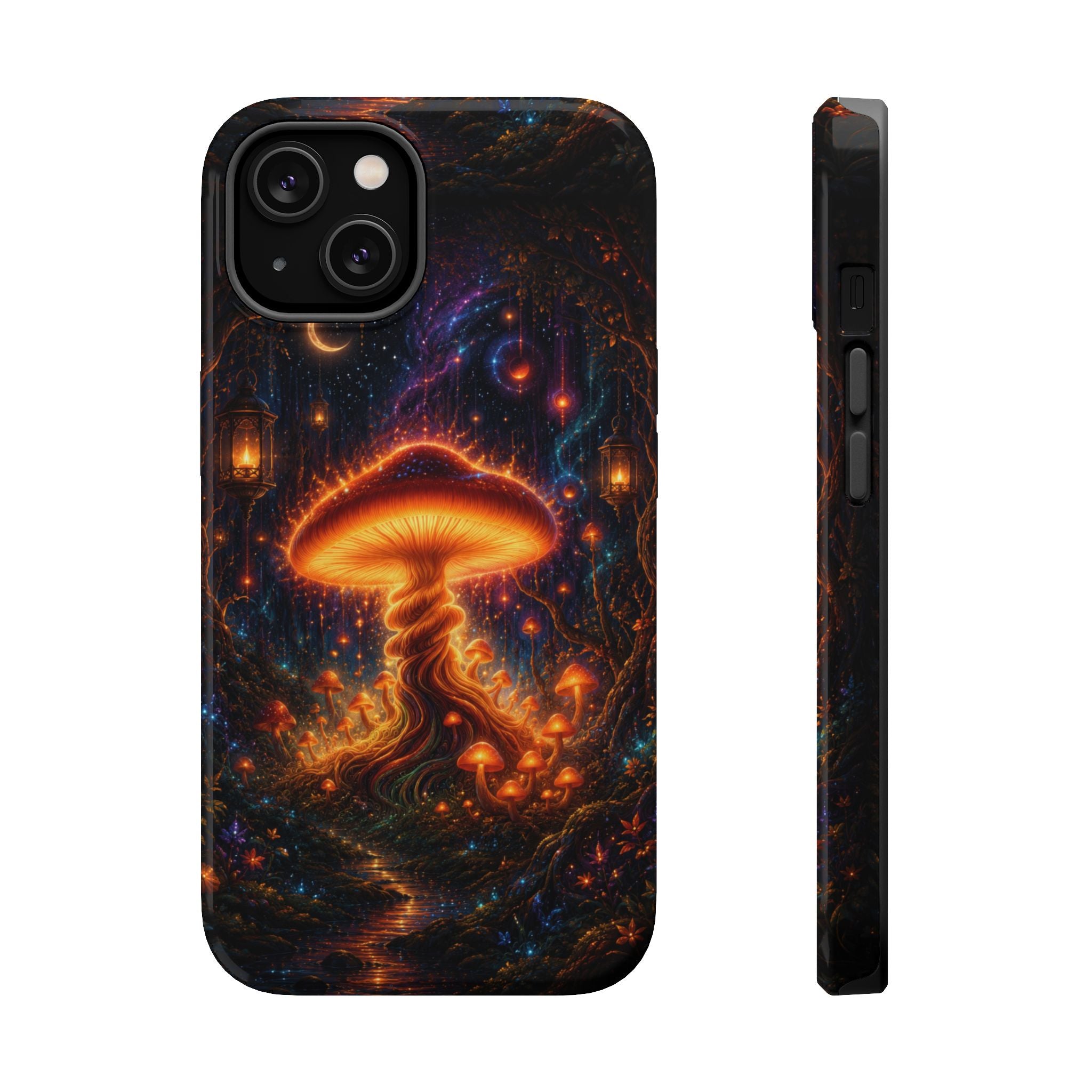 Psychedelic Glowing Mushroom Phone Case – MagSafe Galaxy Art Cover