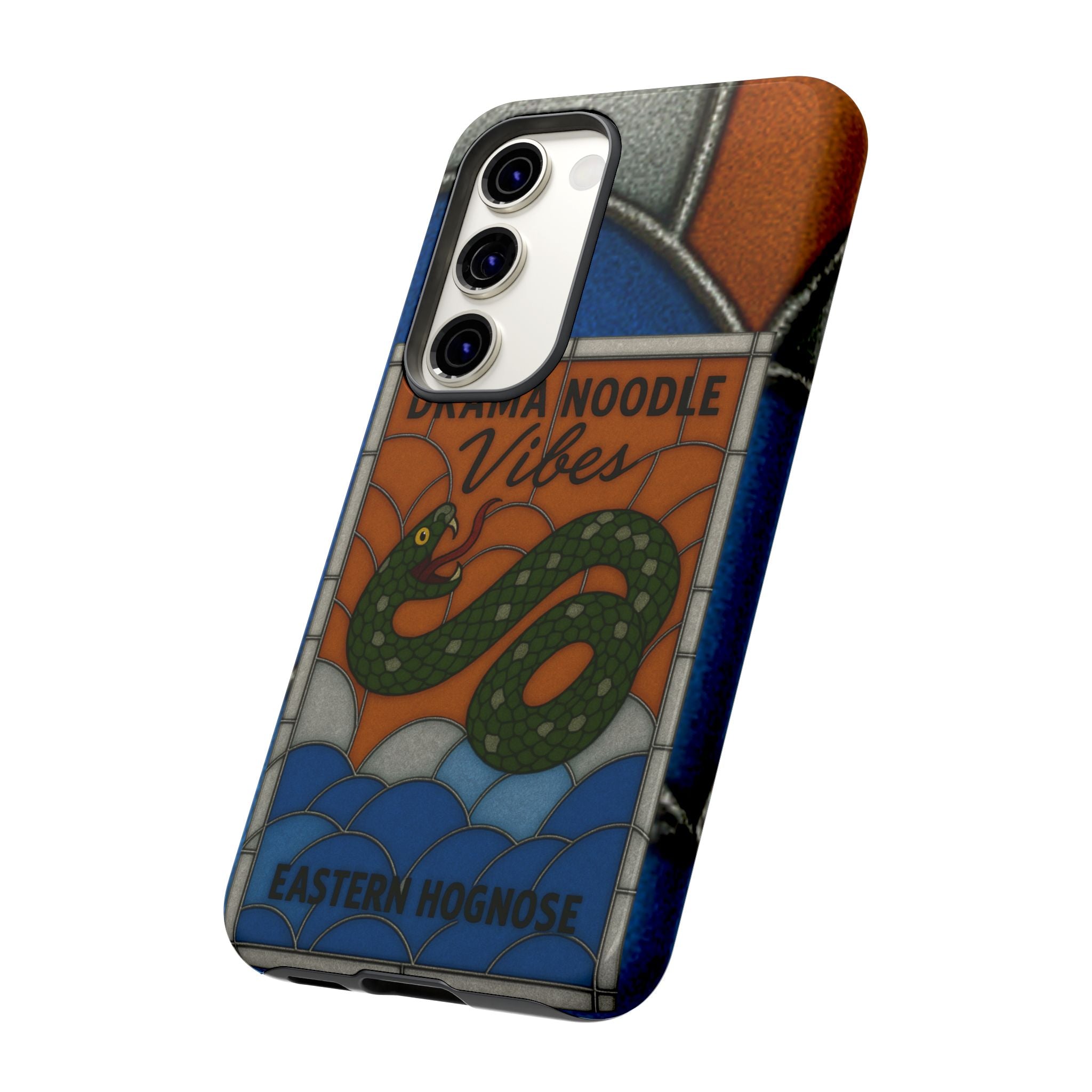 Stained Glass Snake Phone Case – Vibrant Drama Noodle Aesthetic Cover