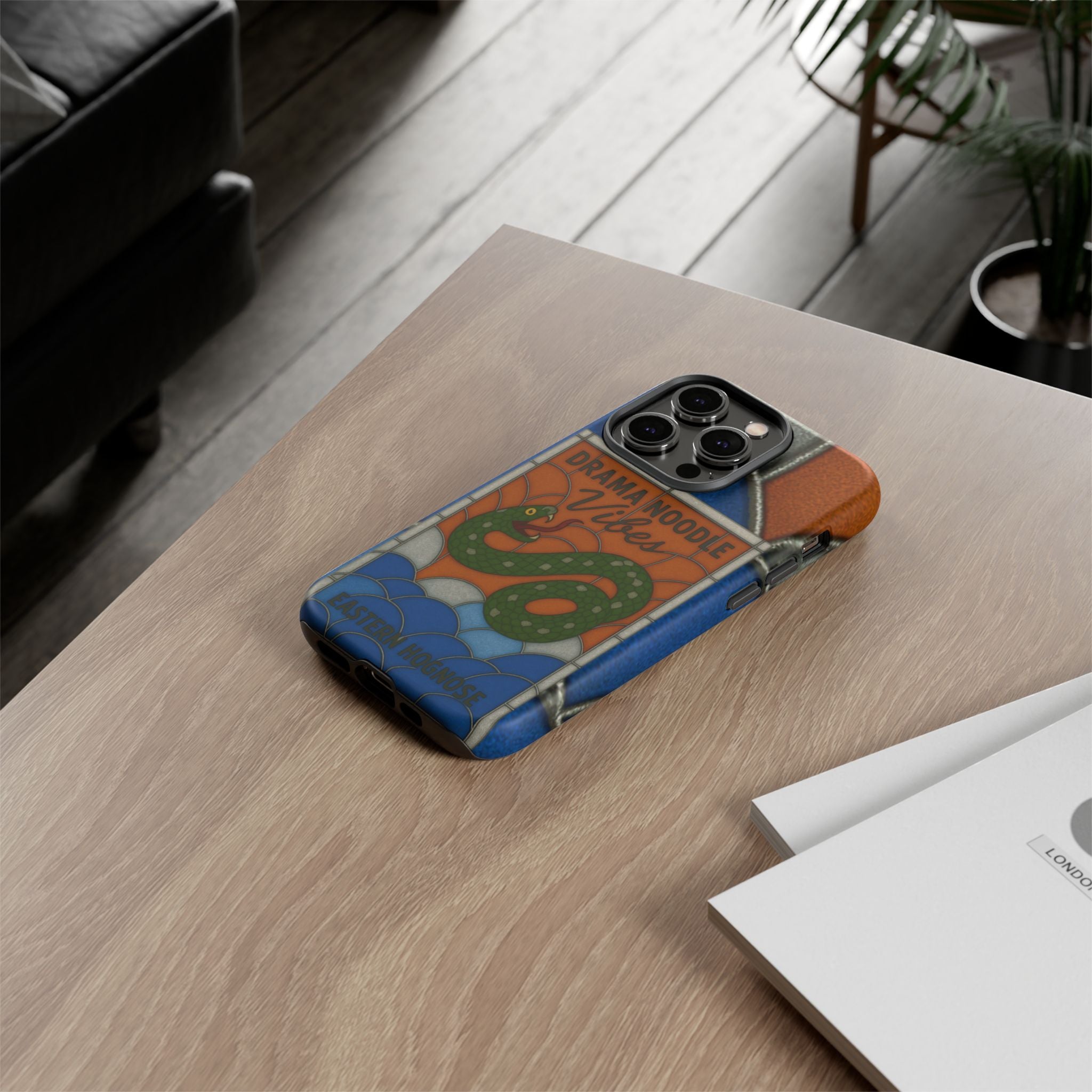 Stained Glass Snake Phone Case – Vibrant Drama Noodle Aesthetic Cover