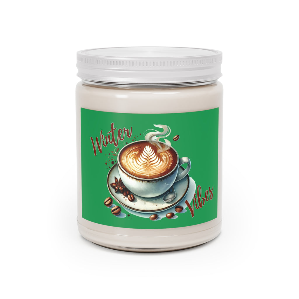 Winter Vibes Scented Candle - Cozy Fall Home Decor, Coffee Lovers Gift, Aromatherapy for Relaxation, Festive Holiday Candle, Christmas Gift