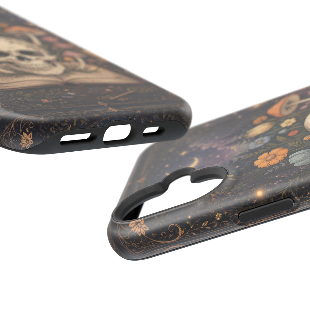 Skull & Mushroom Phone Case – Gothic MagSafe-Compatible Impact-Resistant Case