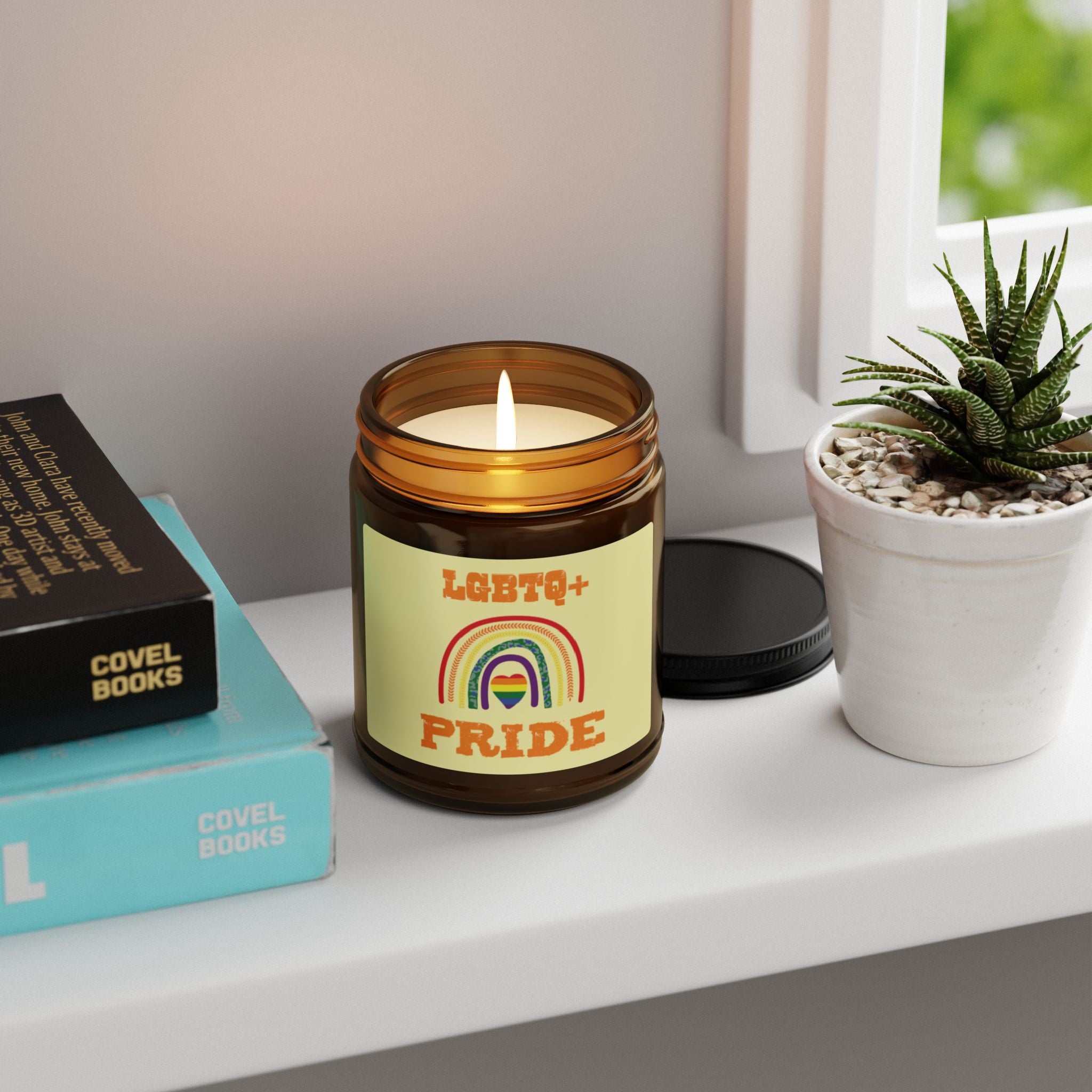 LGBTQ Pride Scented Soy Candle, Pride Month Celebration Gift From Daughter Son, Rainbow Pride Inclusive Statement Fathers Day Gift For Dad
