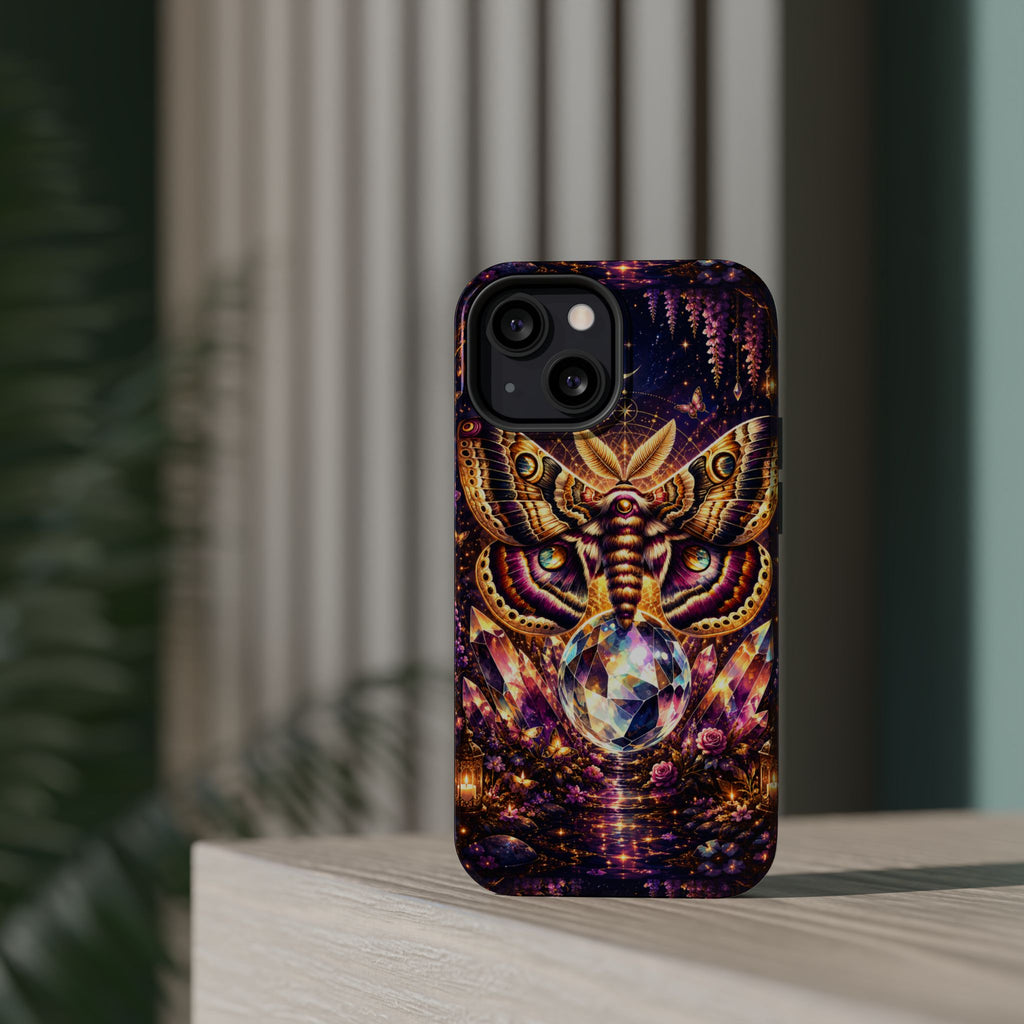 Mystic Moth Crystal Phone Case – Jewel-Toned MagSafe-Compatible Cover