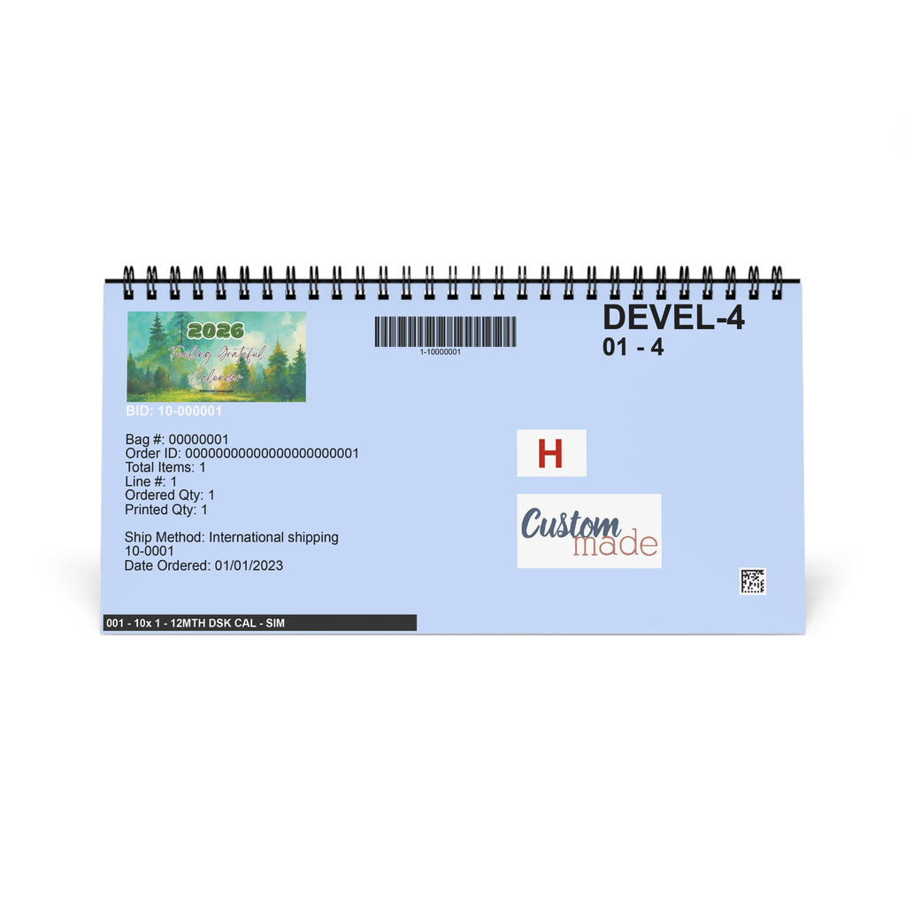 2026 Feeling Grateful Watercolor Landscape Desktop Calendar