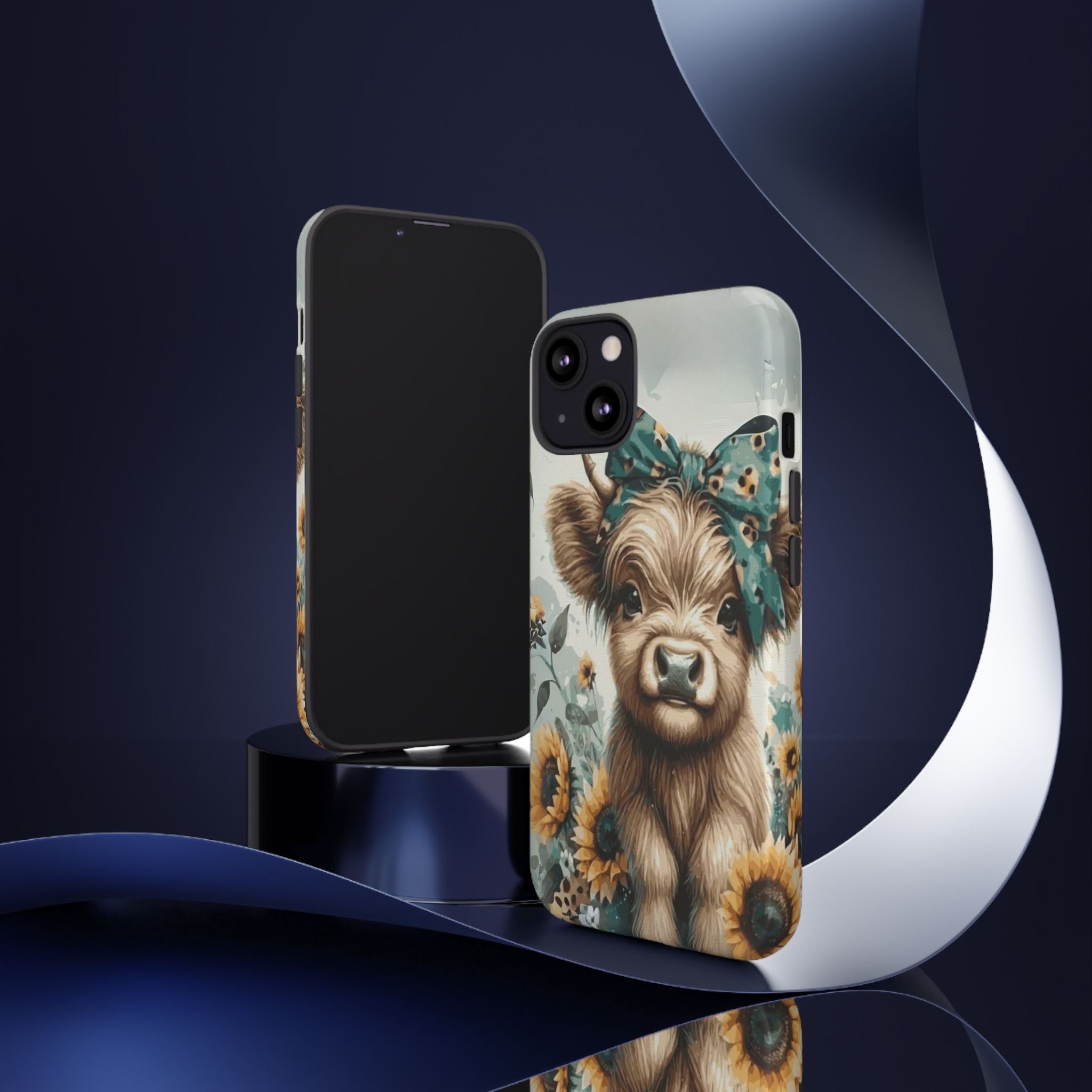 Adorable Cow Phone Case – Floral Farmhouse Design, Cute Animal Lover Gift