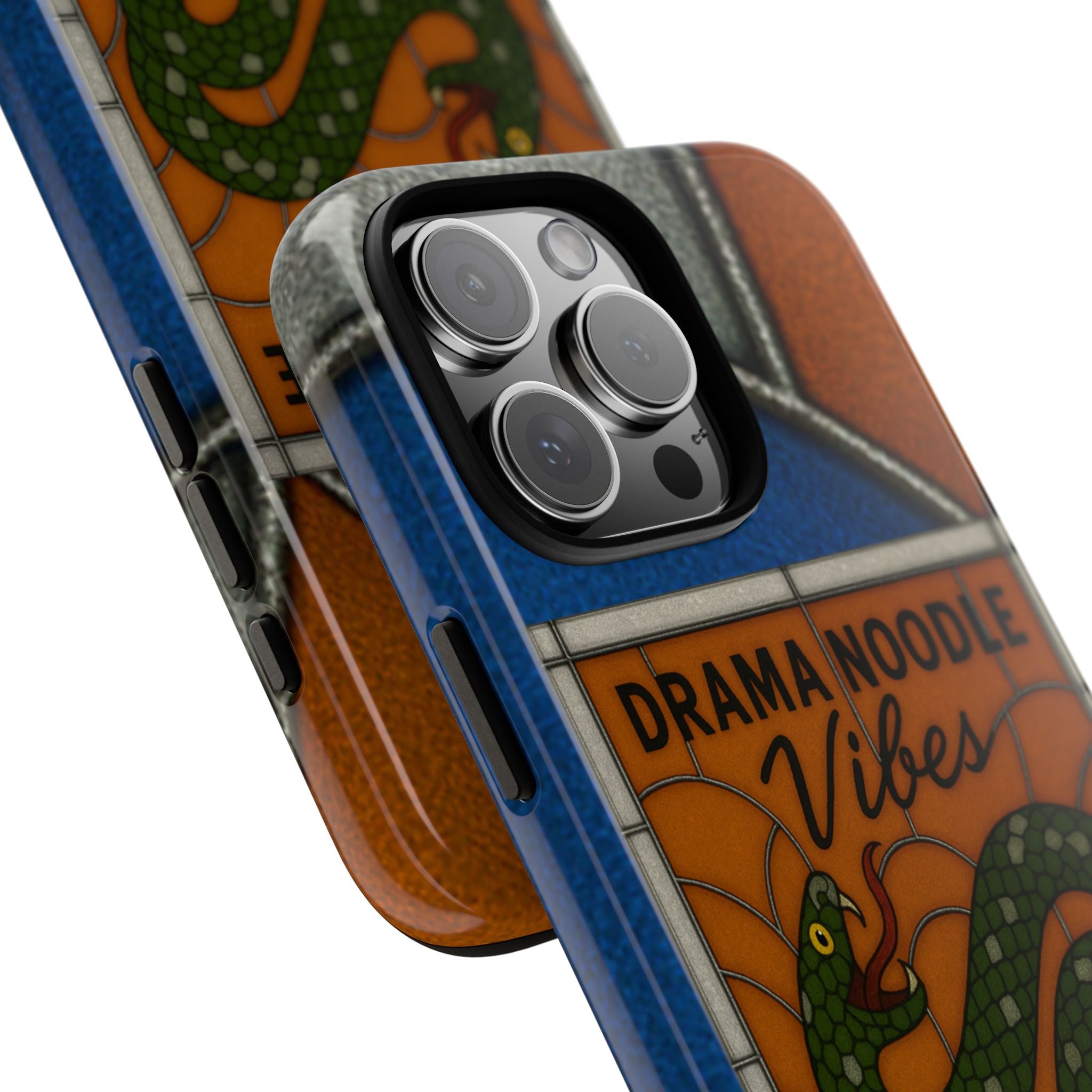 Stained Glass Snake Phone Case – Vibrant Drama Noodle Aesthetic Cover