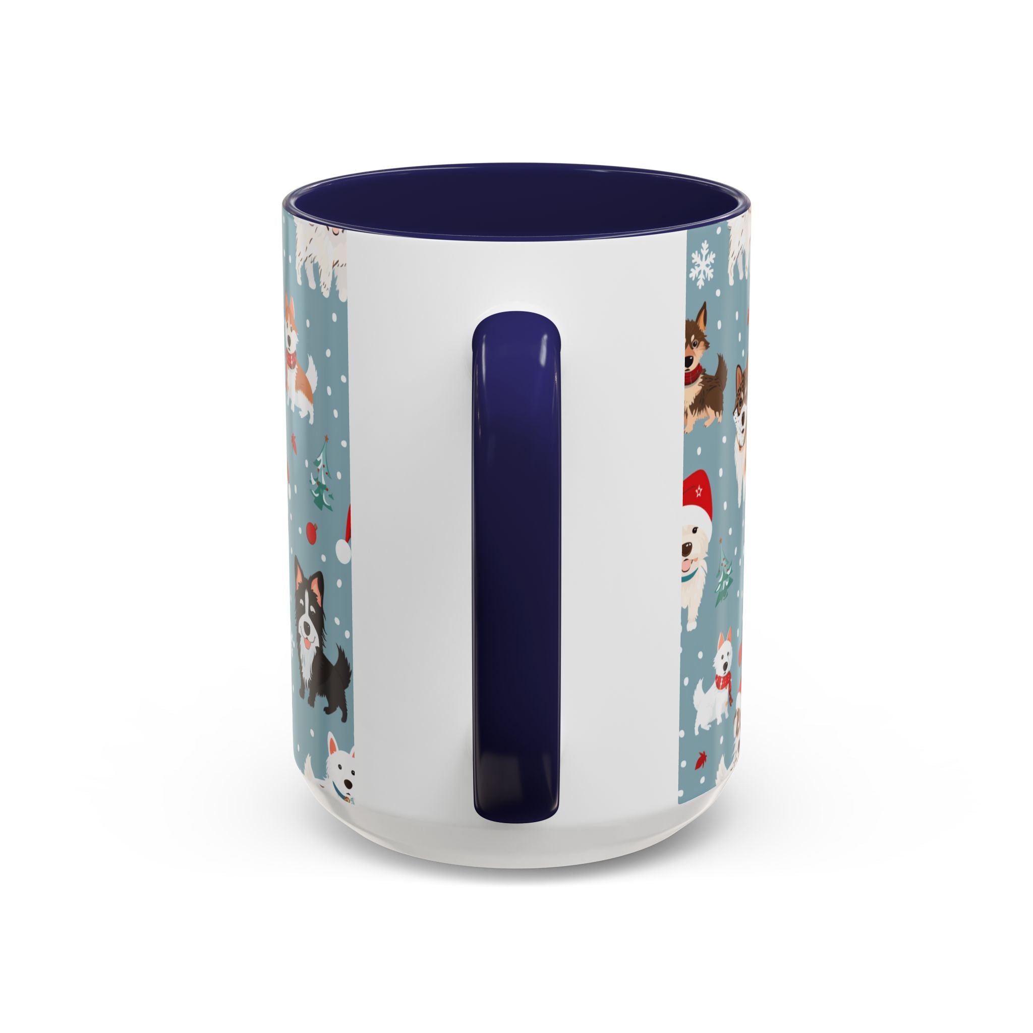 Corgi Holiday Coffee Mug – Cute Santa Dog Pattern Accent Mug (11/15oz)