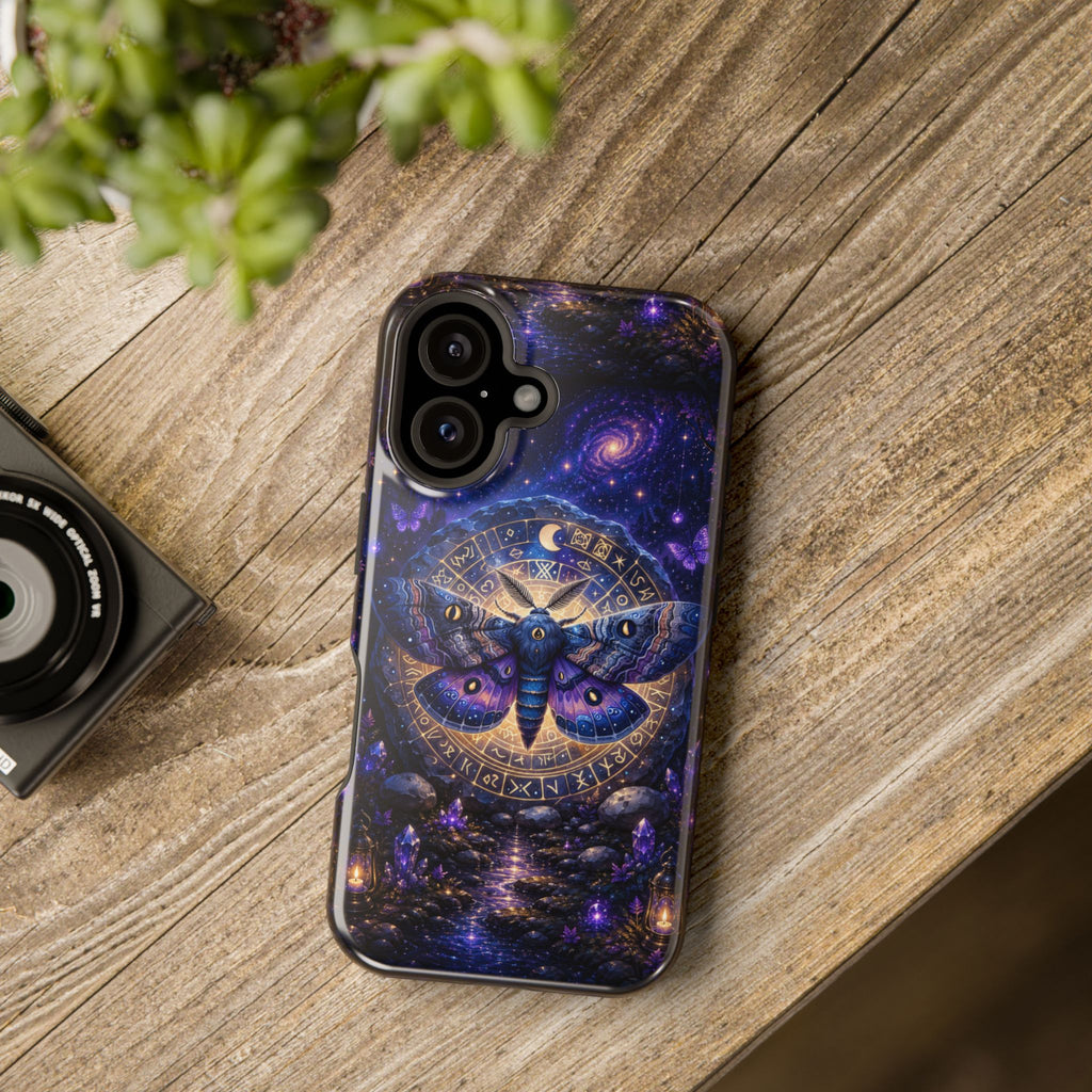 Astrological Moth Phone Case – Celestial MagSafe-Compatible Cover