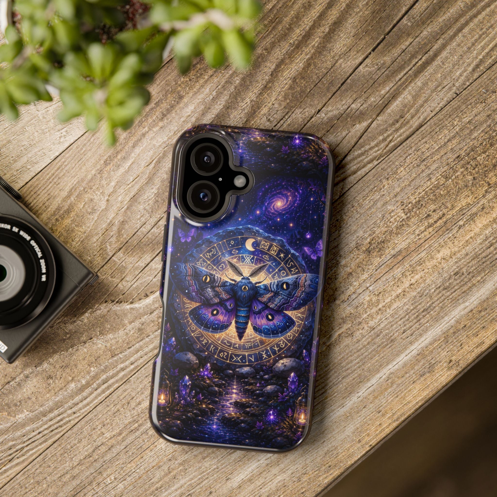 Astrological Moth Phone Case – Celestial MagSafe-Compatible Cover