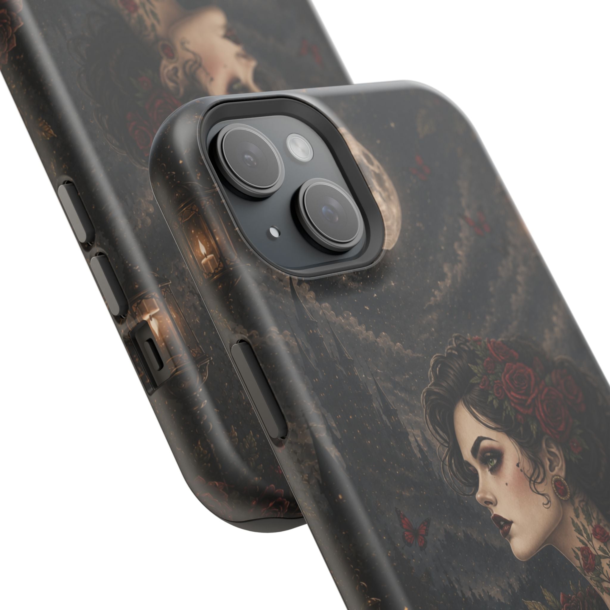 Gothic Rose Portrait Phone Case – Dark Romance MagSafe-Compatible Cover
