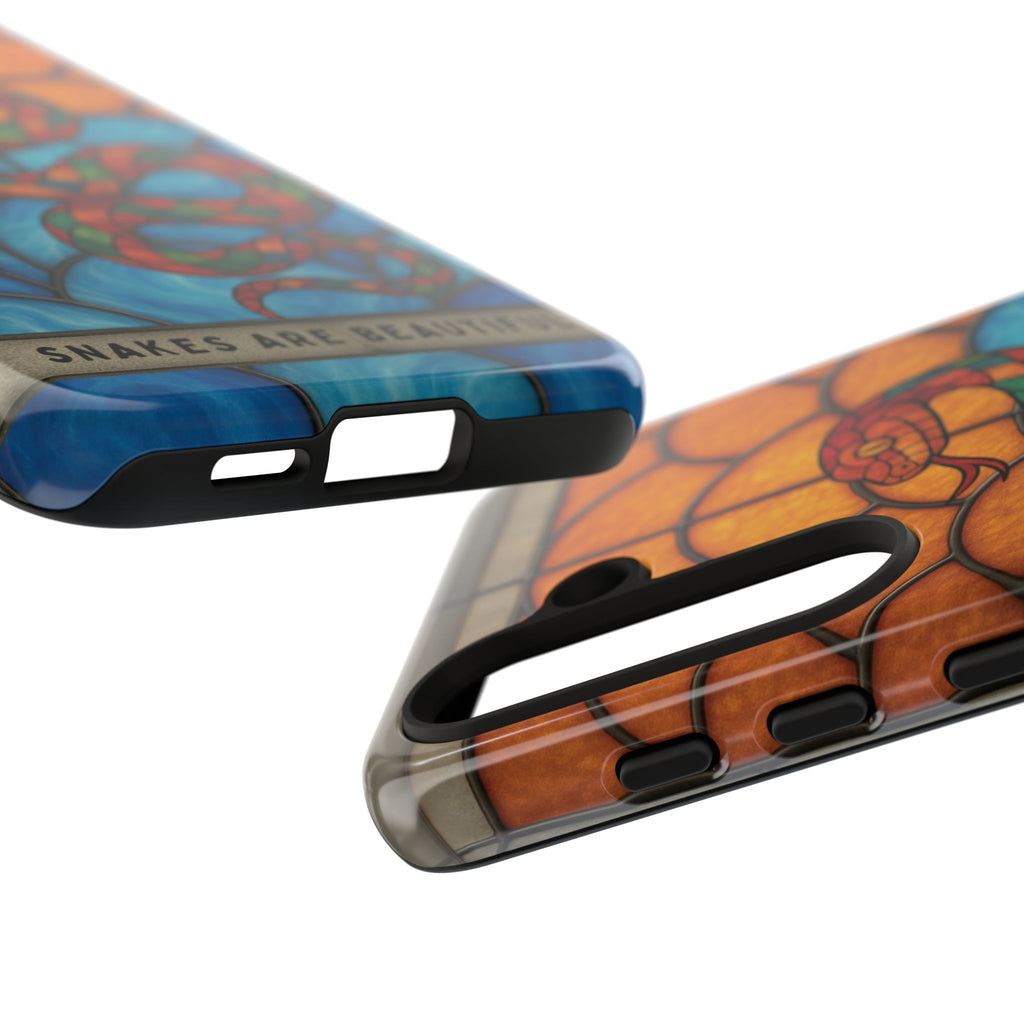 Snakes Are Beautiful Stained Glass Phone Case, Colorful Reptile Design Phone Cover, Nature Lovers Reptile Phone Case, Danger Noodle Case