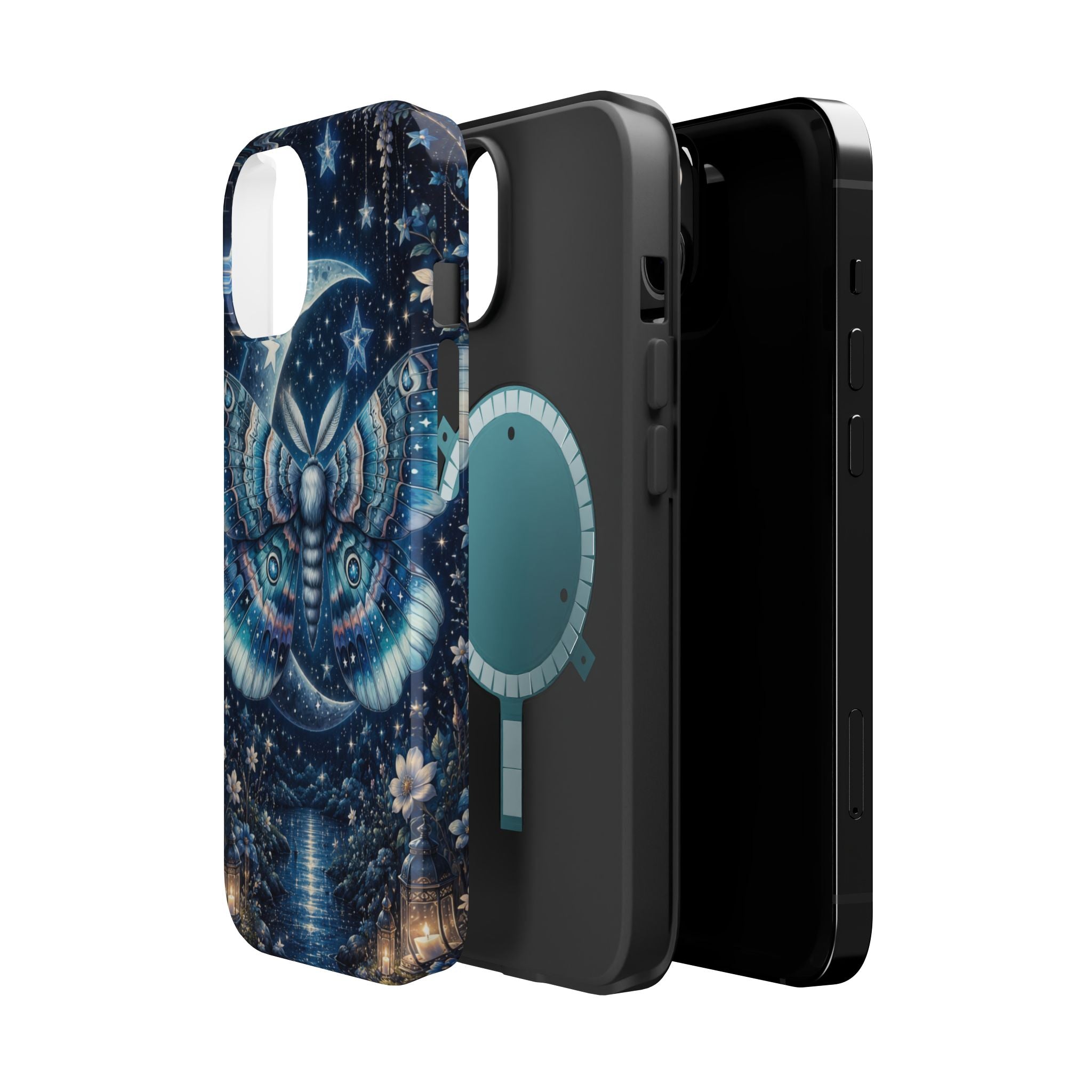 Mystic Moth Moon Phone Case – Night Sky MagSafe-Compatible Cover