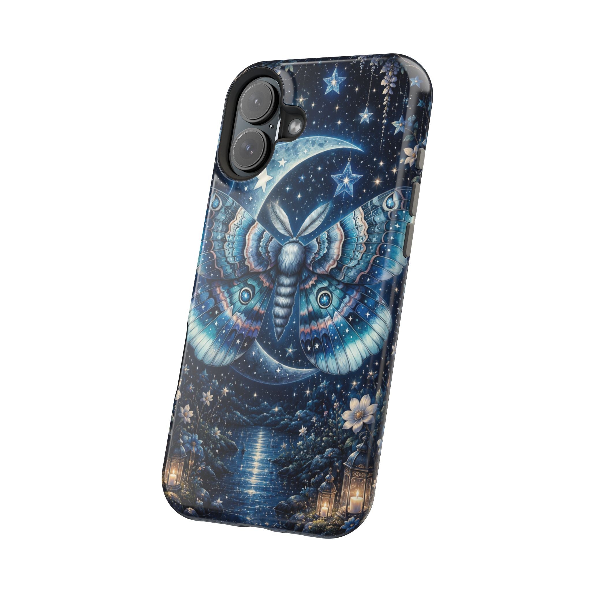 Mystic Moth Moon Phone Case – Night Sky MagSafe-Compatible Cover