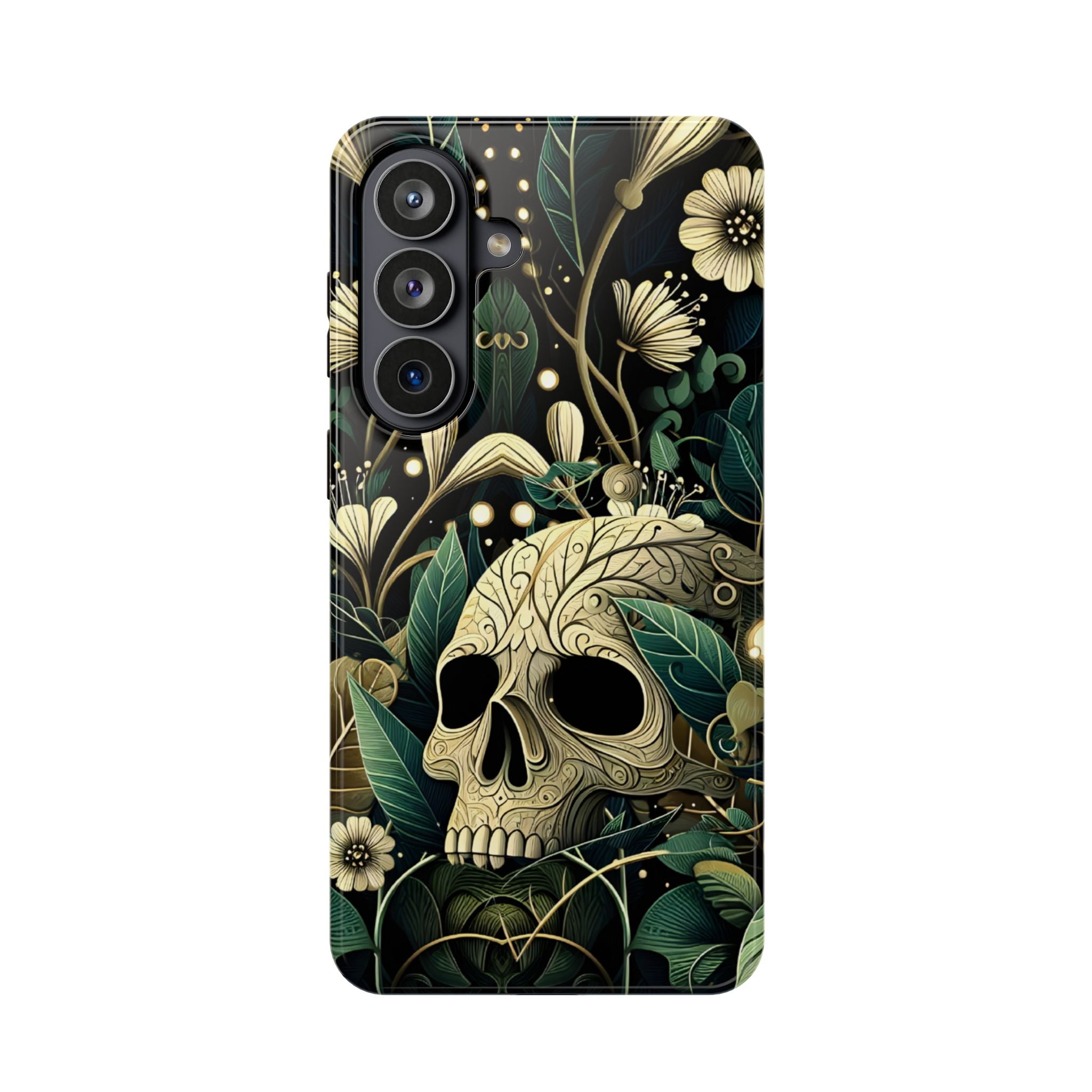 Floral Skull Phone Case – Botanical Gothic MagSafe-Compatible Cover