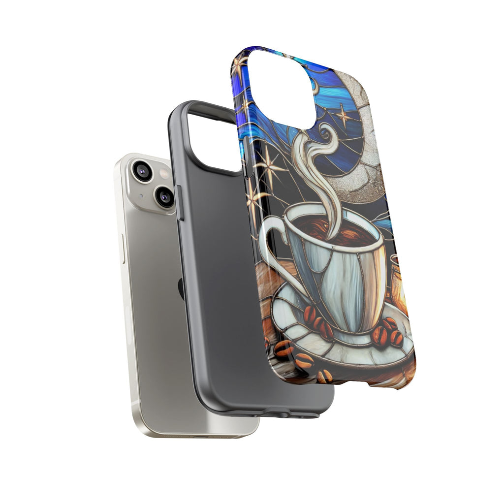 Stained Glass Coffee Phone Case – Cozy Artistic Design for Coffee Lovers