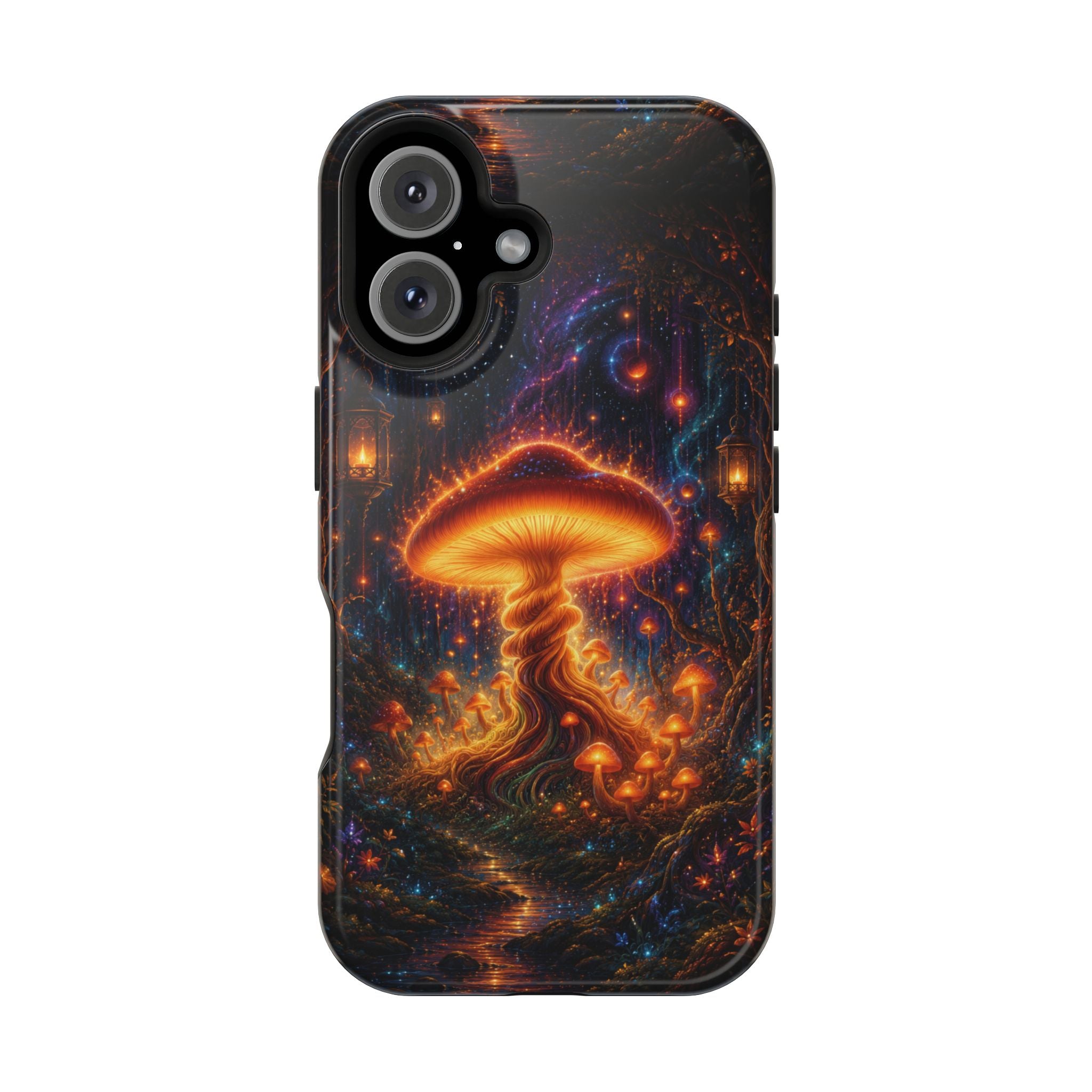 Psychedelic Glowing Mushroom Phone Case – MagSafe Galaxy Art Cover