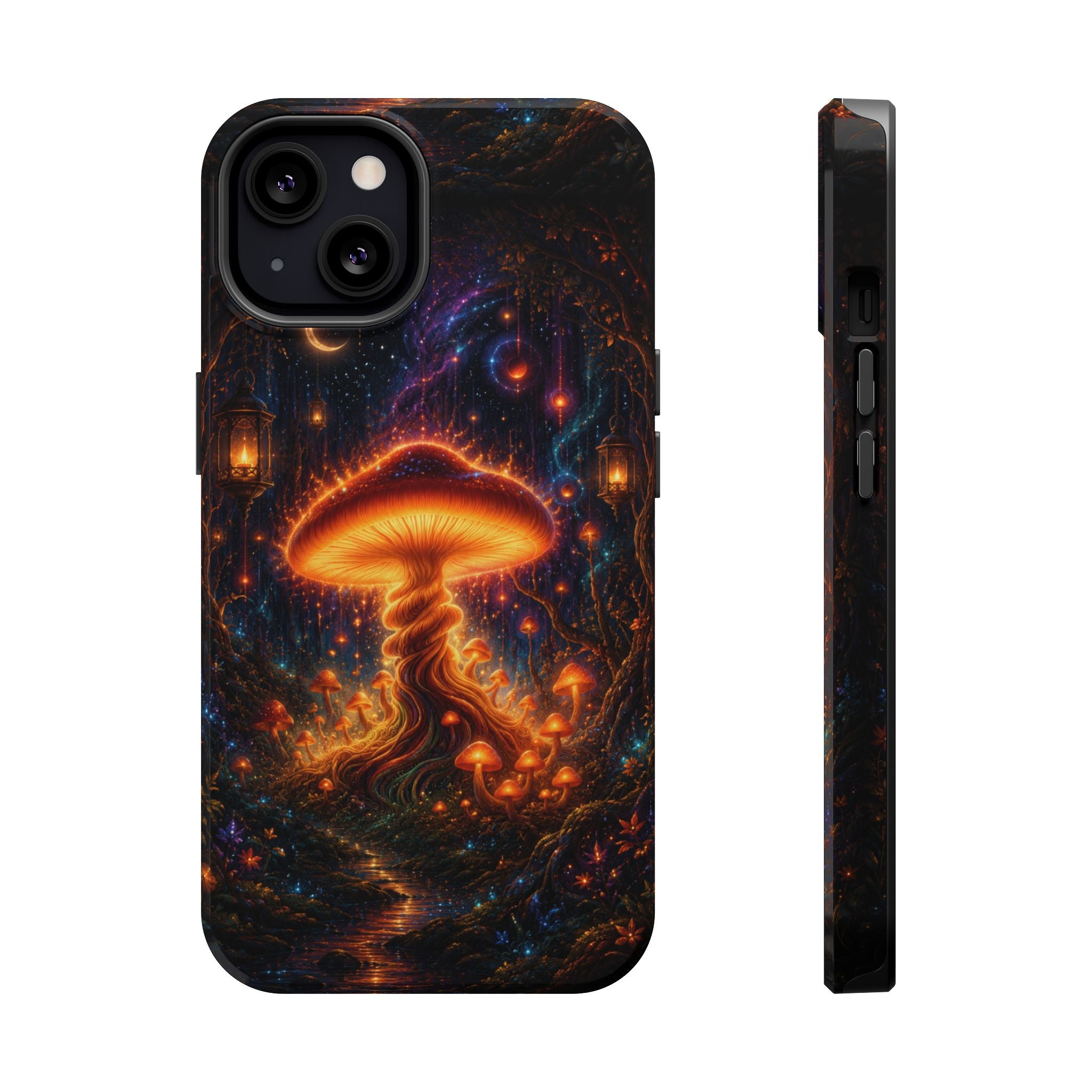 Psychedelic Glowing Mushroom Phone Case – MagSafe Galaxy Art Cover